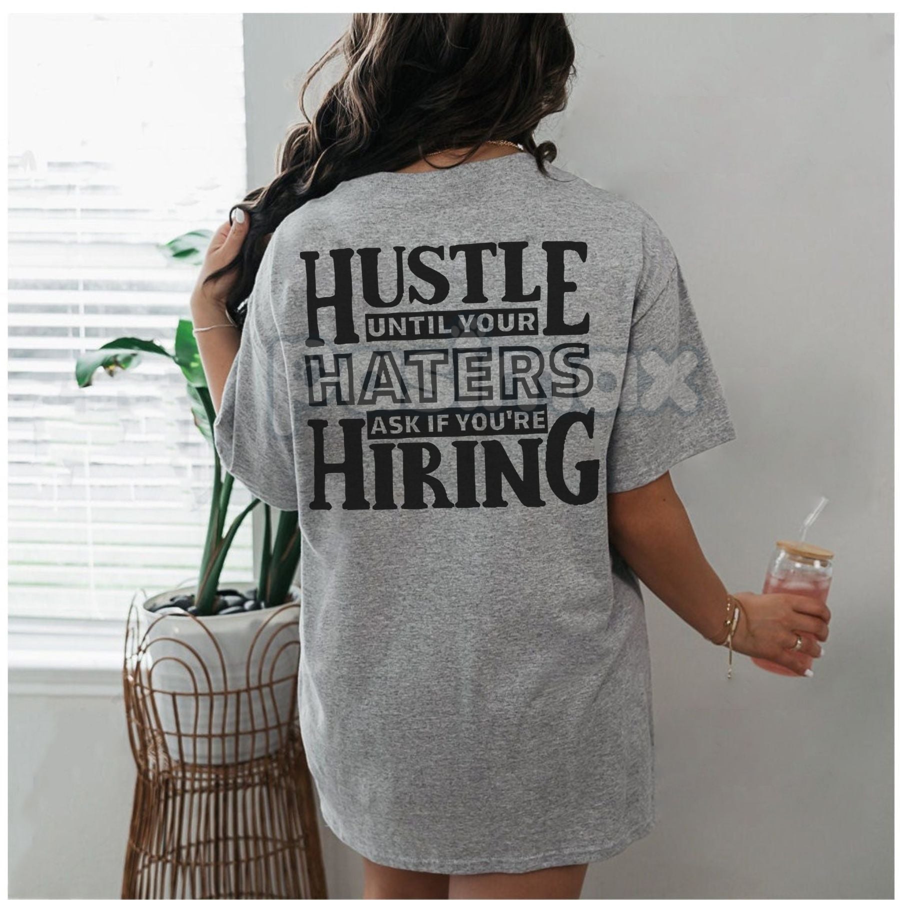 "HUSTLE UNTIL YOUR HATERS" Casual Black Print T-shirt - Motivational Streetwear Tee, Inspirational Success Apparel Pasimax