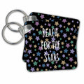 Key Chain - Reach for the Stars - inspiring motivational saying - motivating - modern black and colorful stars Inspirational Quotes