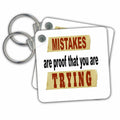 Key Chain - Mistakes are proof that you are trying. Inspirational quotes. Saying. Motivational Quotes