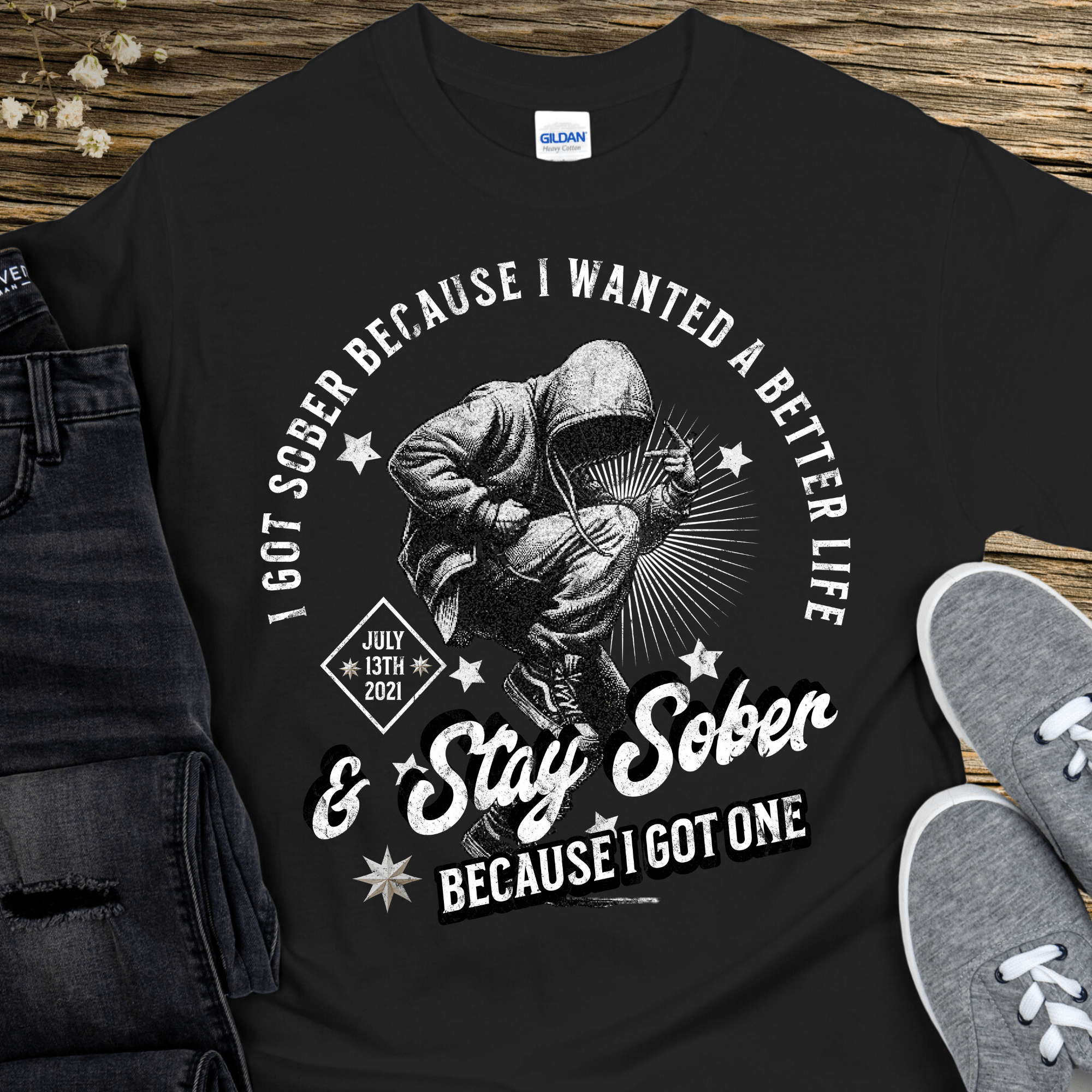 Custom Recovery T-Shirt | Inspiring Sobriety |  I Got Sober Because Inspiring Sobriety