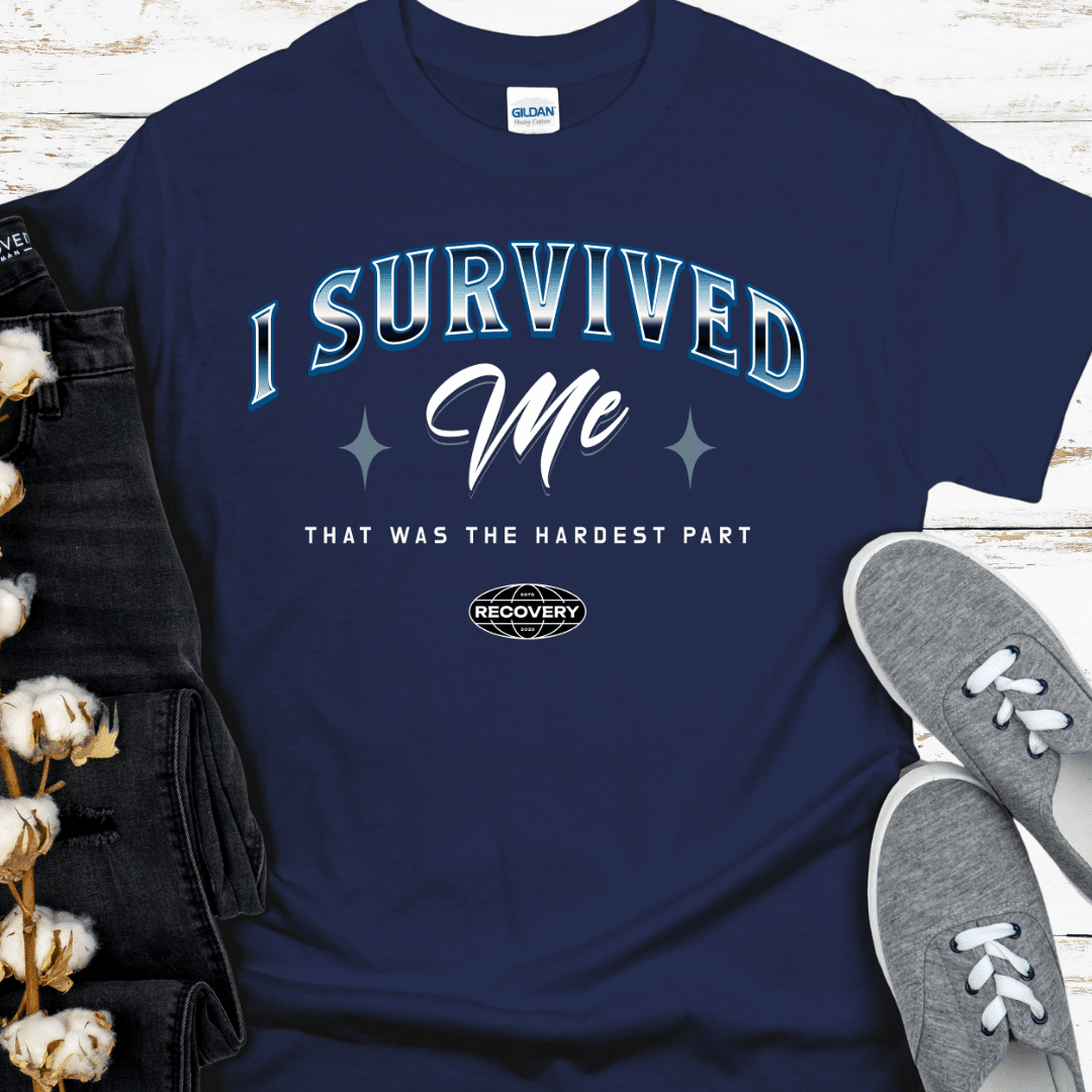 Custom Recovery T-Shirt | Inspiring Sobriety | I Survived Me - Inner Stride Official