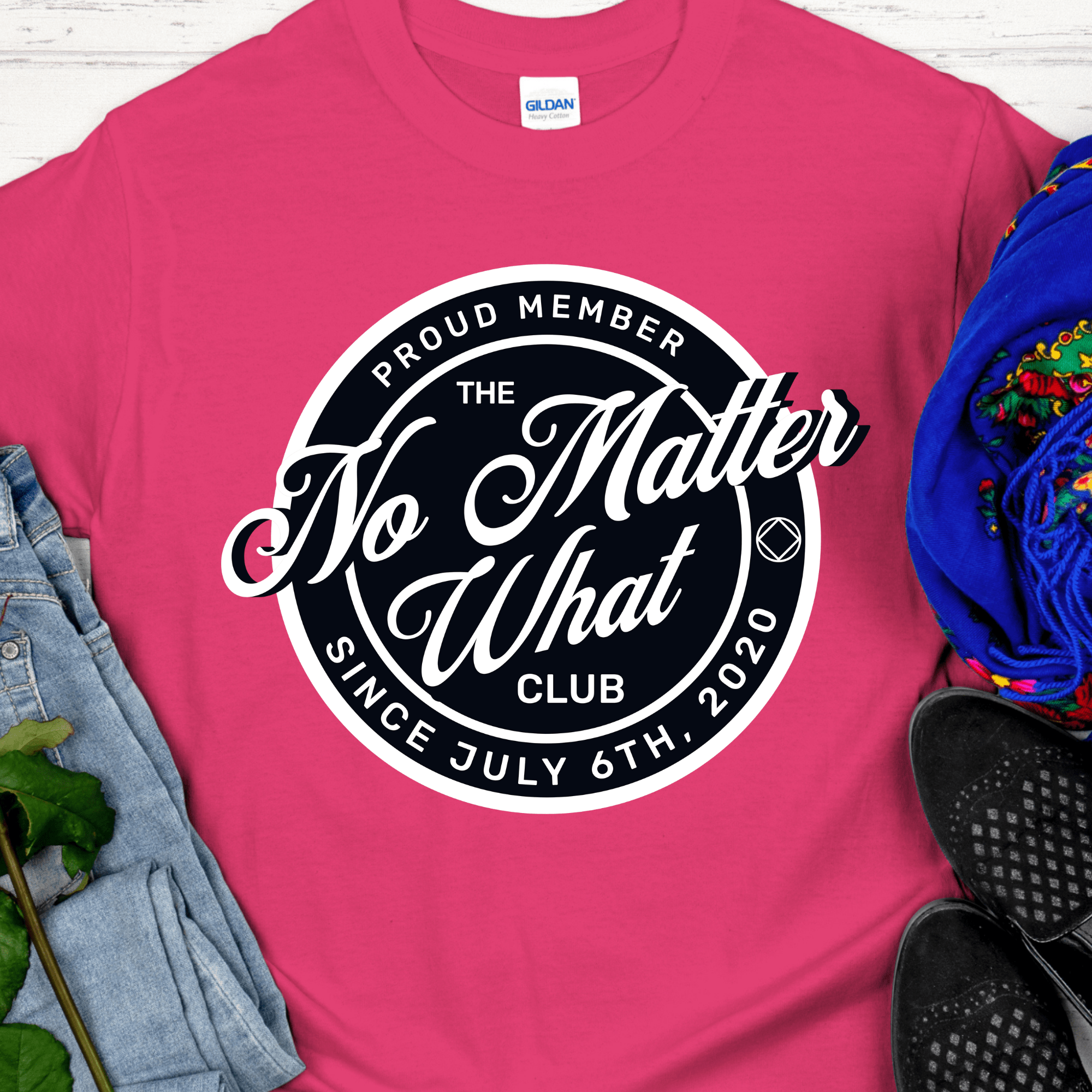 Custom Recovery T-Shirt | Inspiring Sobriety |  No Matter What Club Inspiring Sobriety