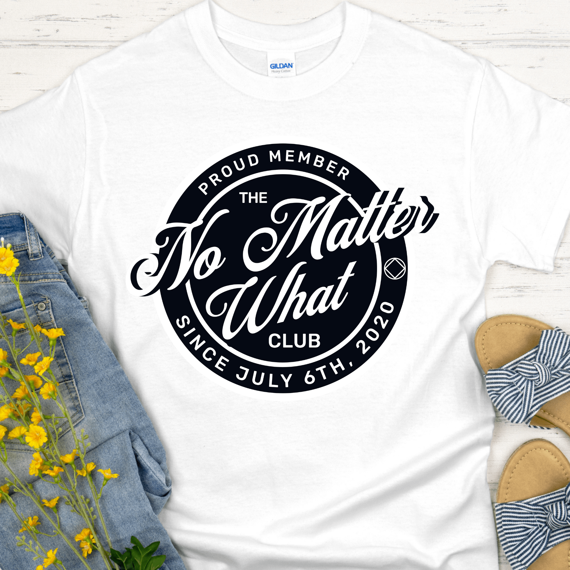 Custom Recovery T-Shirt | Inspiring Sobriety |  No Matter What Club Inspiring Sobriety