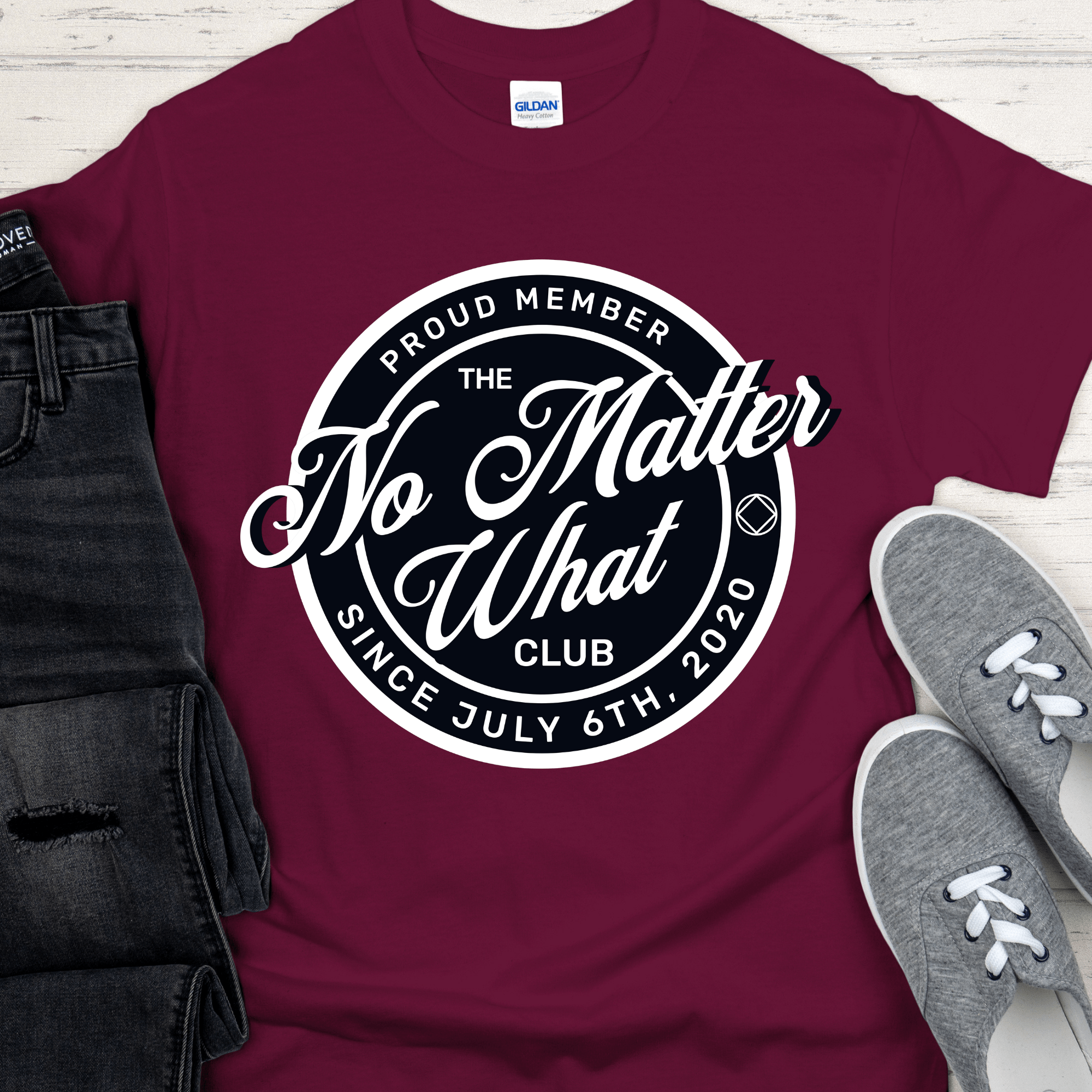 Custom Recovery T-Shirt | Inspiring Sobriety |  No Matter What Club Inspiring Sobriety