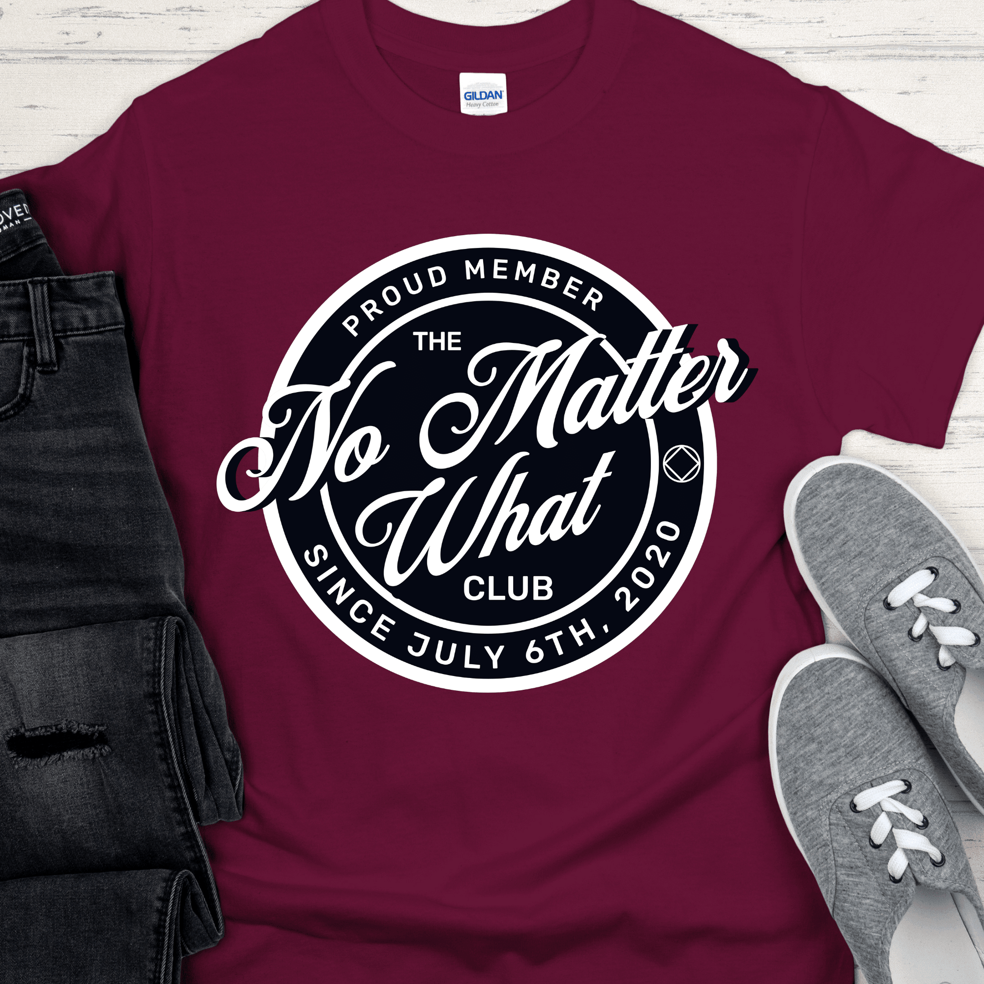 Custom Recovery T-Shirt | Inspiring Sobriety | No Matter What Club - Inner Stride Official
