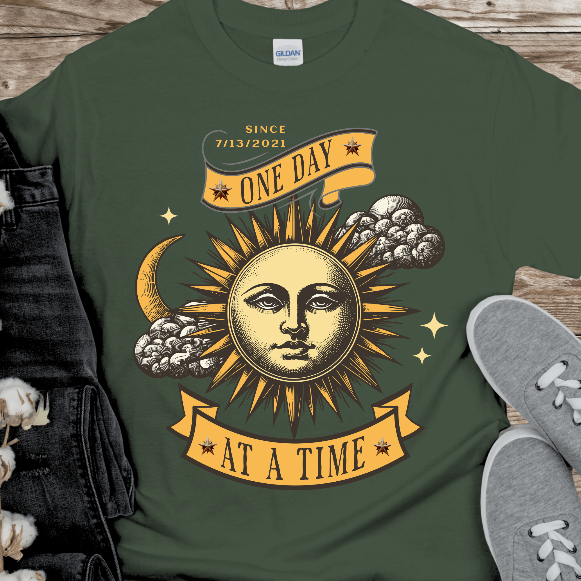 Custom Recovery T-Shirt | Inspiring Sobriety |  One Day at a Time Inspiring Sobriety
