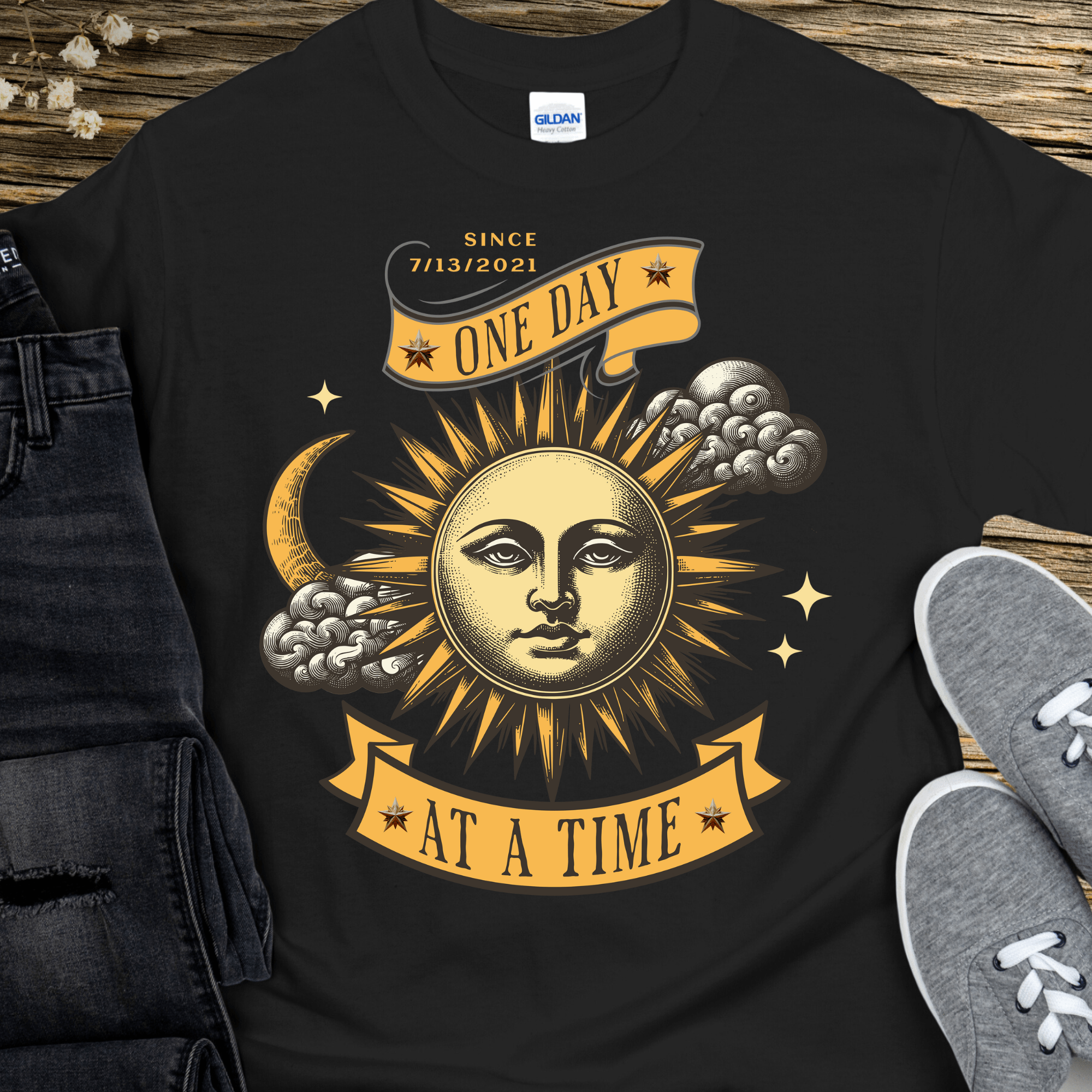 Custom Recovery T-Shirt | Inspiring Sobriety |  One Day at a Time Inspiring Sobriety