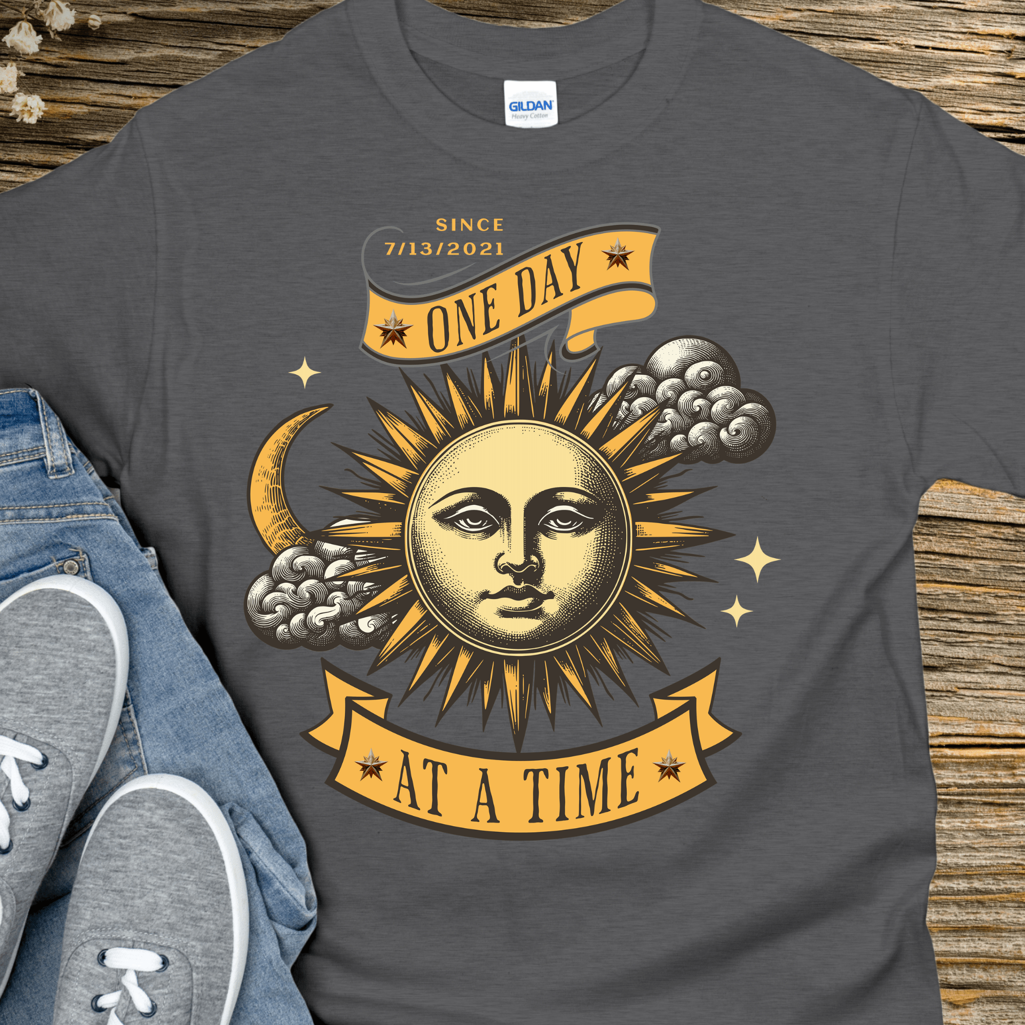 Custom Recovery T-Shirt | Inspiring Sobriety |  One Day at a Time Inspiring Sobriety