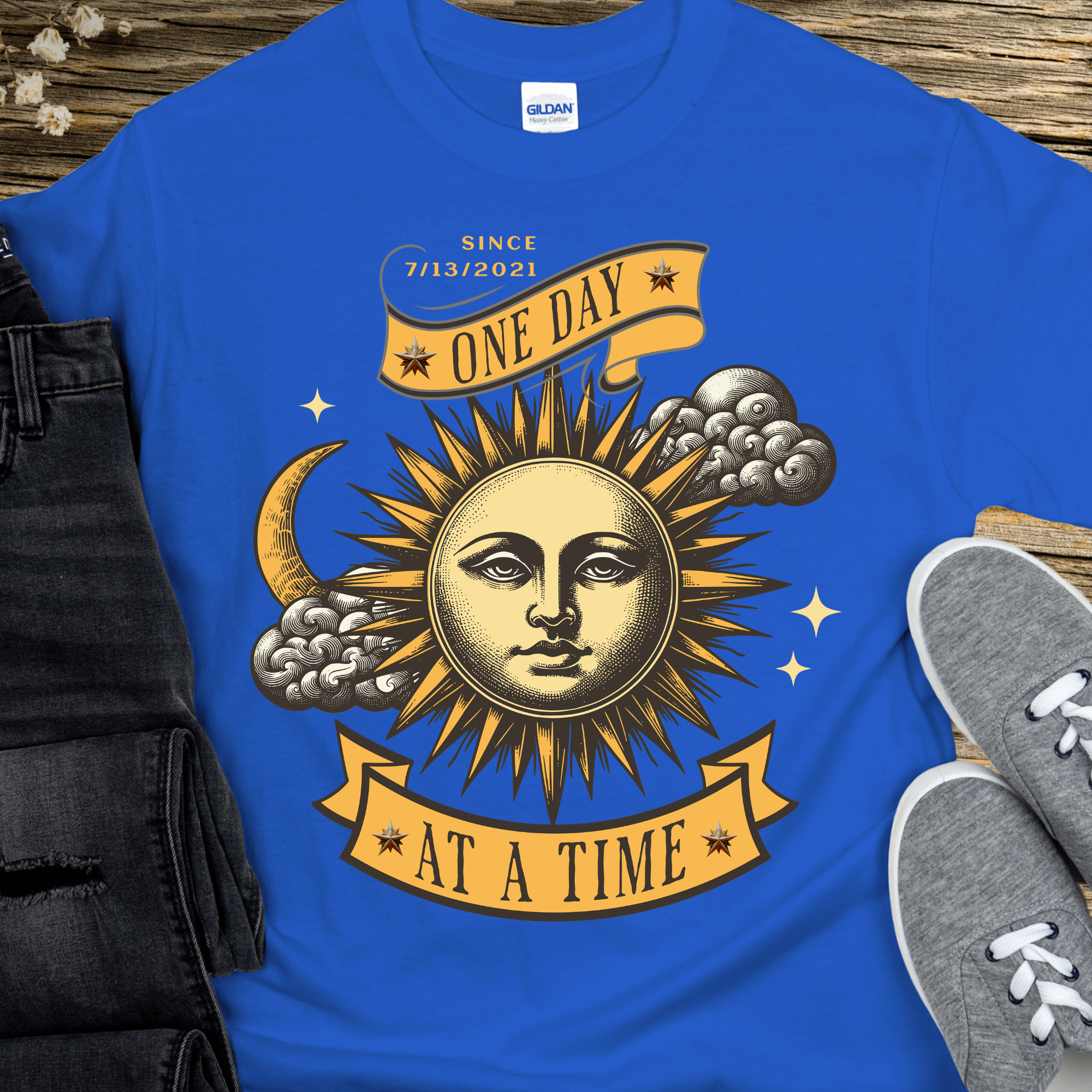 Custom Recovery T-Shirt | Inspiring Sobriety |  One Day at a Time Inspiring Sobriety