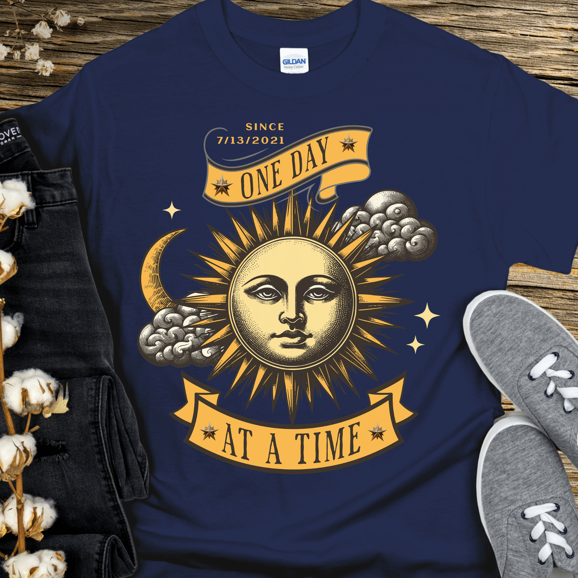 Custom Recovery T-Shirt | Inspiring Sobriety | One Day at a Time - Inner Stride Official