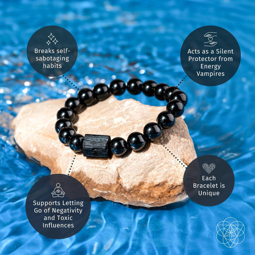 Habit Breaker - Black Obsidian & Tourmaline Bracelet - Inner Stride Official