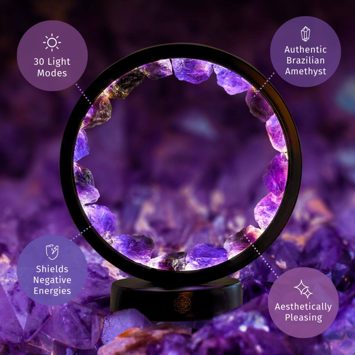 I Am At Peace - Spiritual Protection Amethyst Lamp - Inner Stride Official