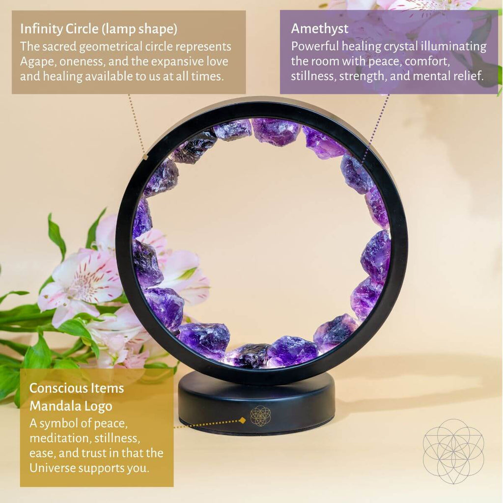 I Am At Peace - Spiritual Protection Amethyst Lamp - Inner Stride Official