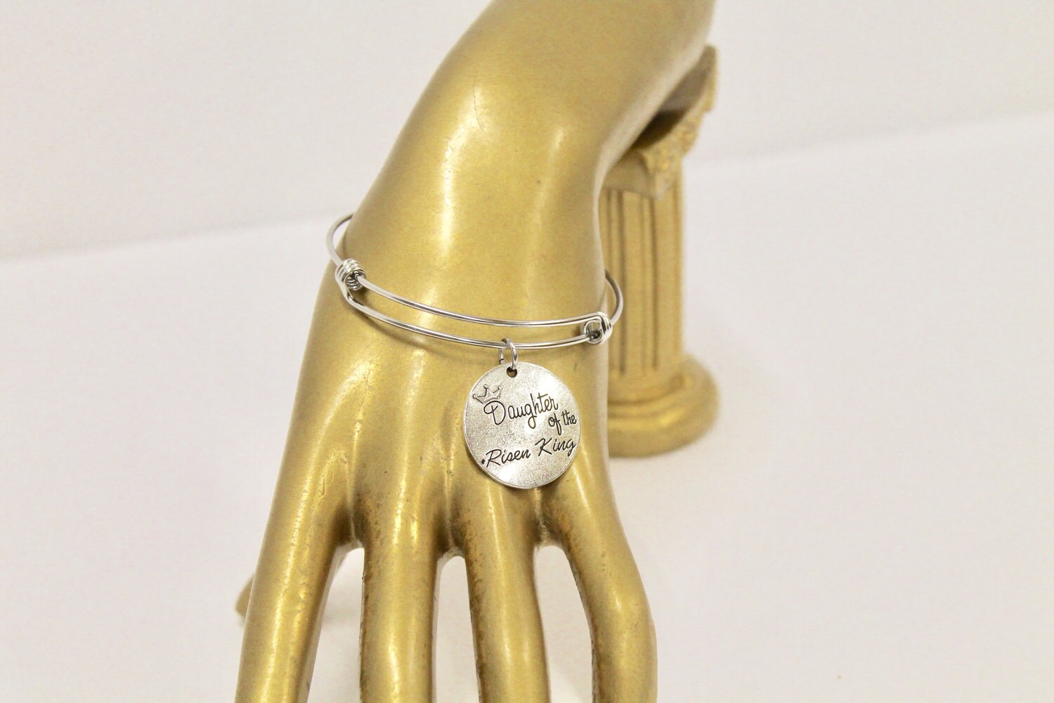 Daughter of The Risen King Expanding Bangle Charm Bracelet, Inspirational Gift, Motivational Gift, Gift For Myself, Gift For Her, Valentine JKCE Designs
