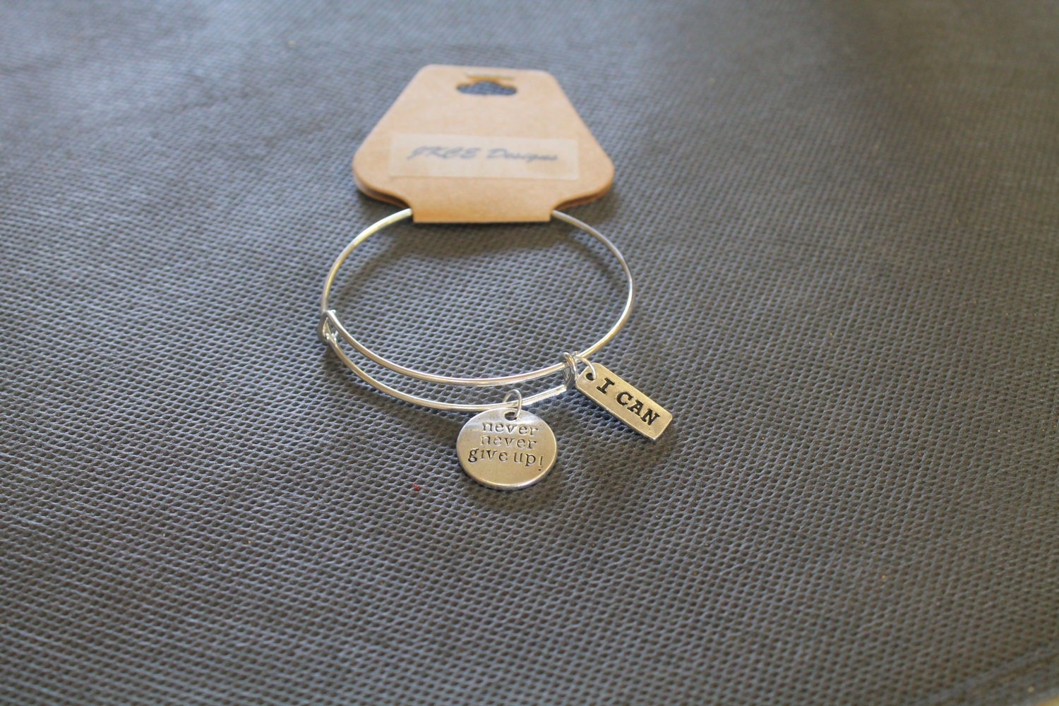 Inspirational Expandable Bangle Charm Bracelet; Never Give Up; Believe You Can; Believe in Yourself; Motivational Bracelet - Inner Stride Official