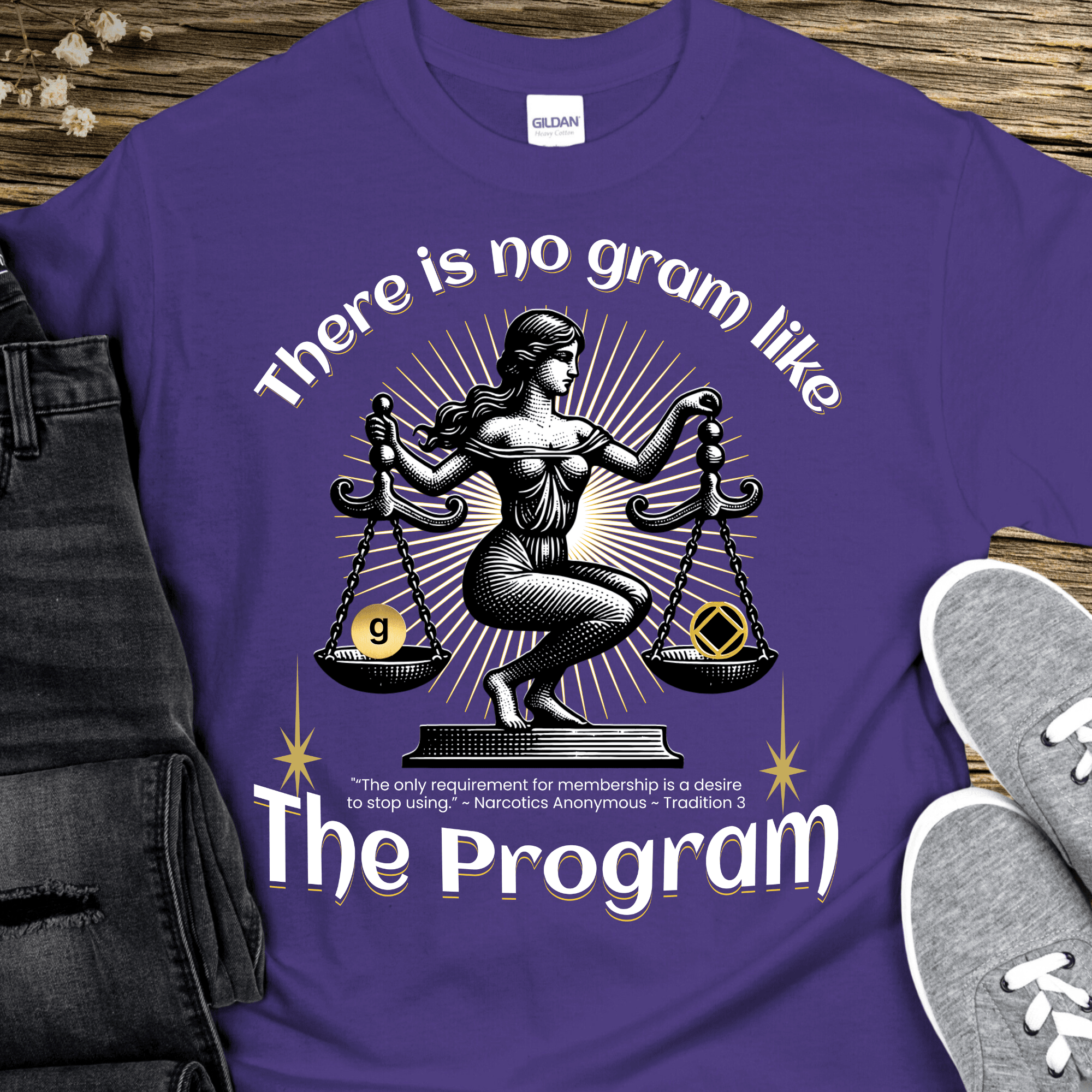 NA Recovery T-Shirt | Inspiring Sobriety | There's No Gram Like The Program - Inner Stride Official