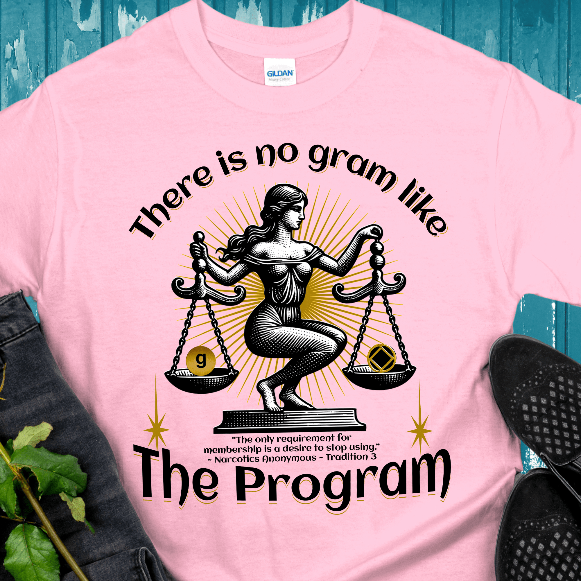 NA Recovery T-Shirt | Inspiring Sobriety | There's No Gram Like The Program - Inner Stride Official