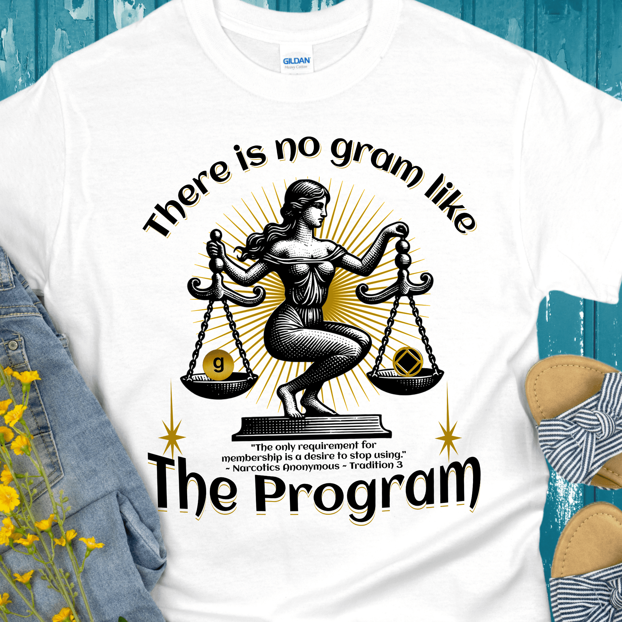NA Recovery T-Shirt | Inspiring Sobriety | There's No Gram Like The Program - Inner Stride Official