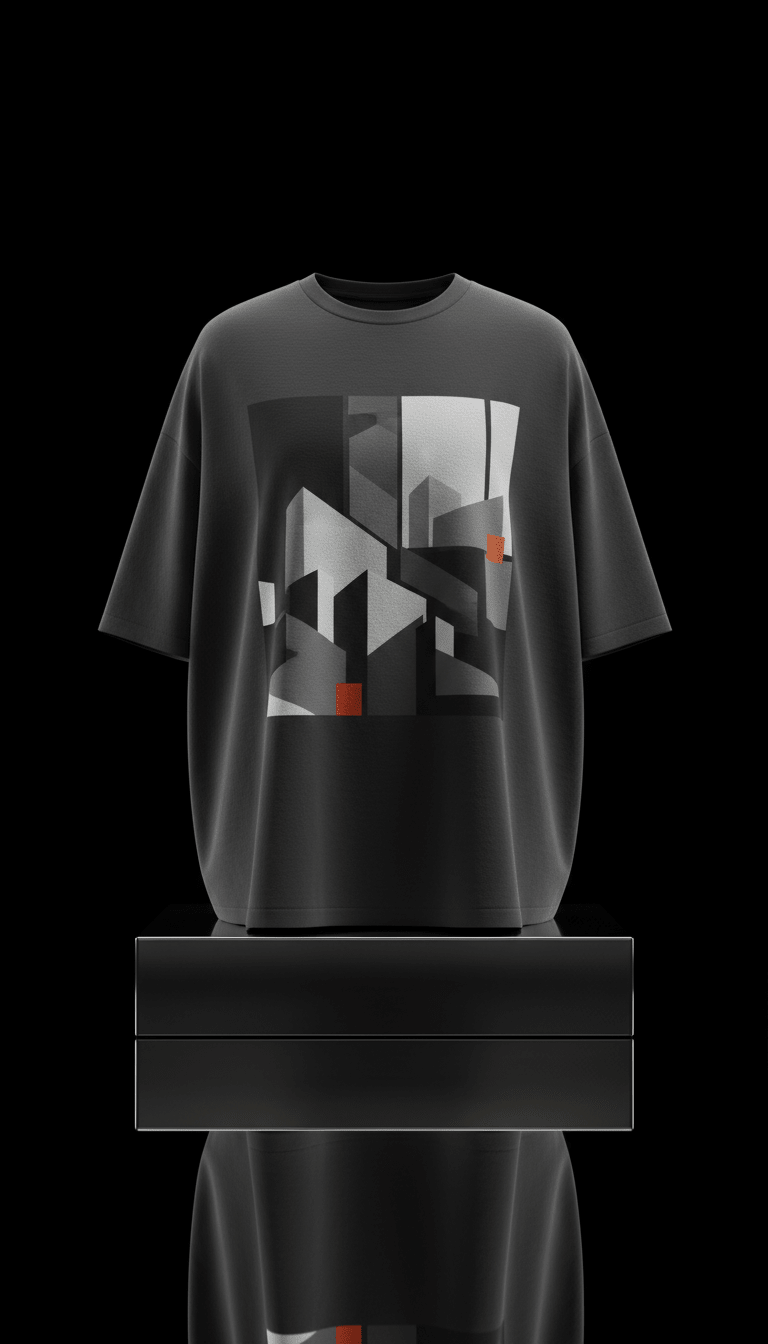 Oversized graphic tee in shadow black - Inner Stride Official
