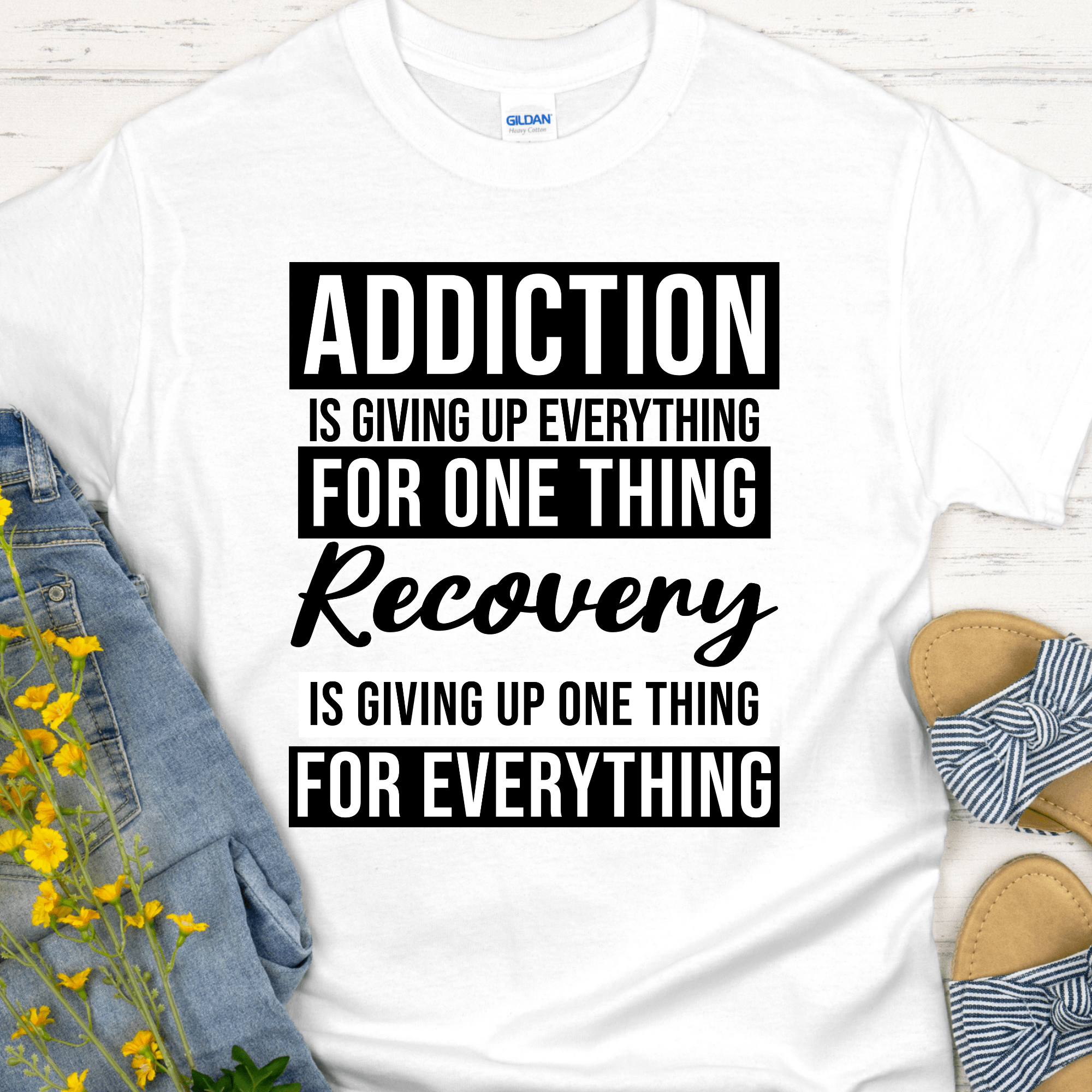 Recovery T-Shirt | Inspiring Sobriety |  Addiction VS Recovery Inspiring Sobriety