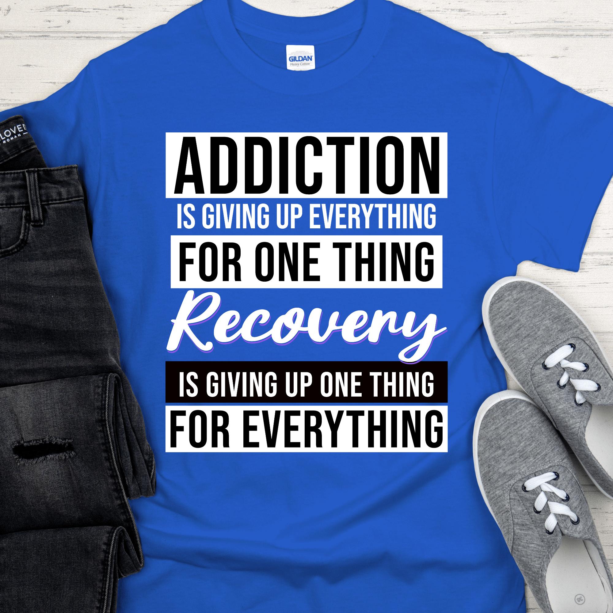 Recovery T-Shirt | Inspiring Sobriety |  Addiction VS Recovery Inspiring Sobriety