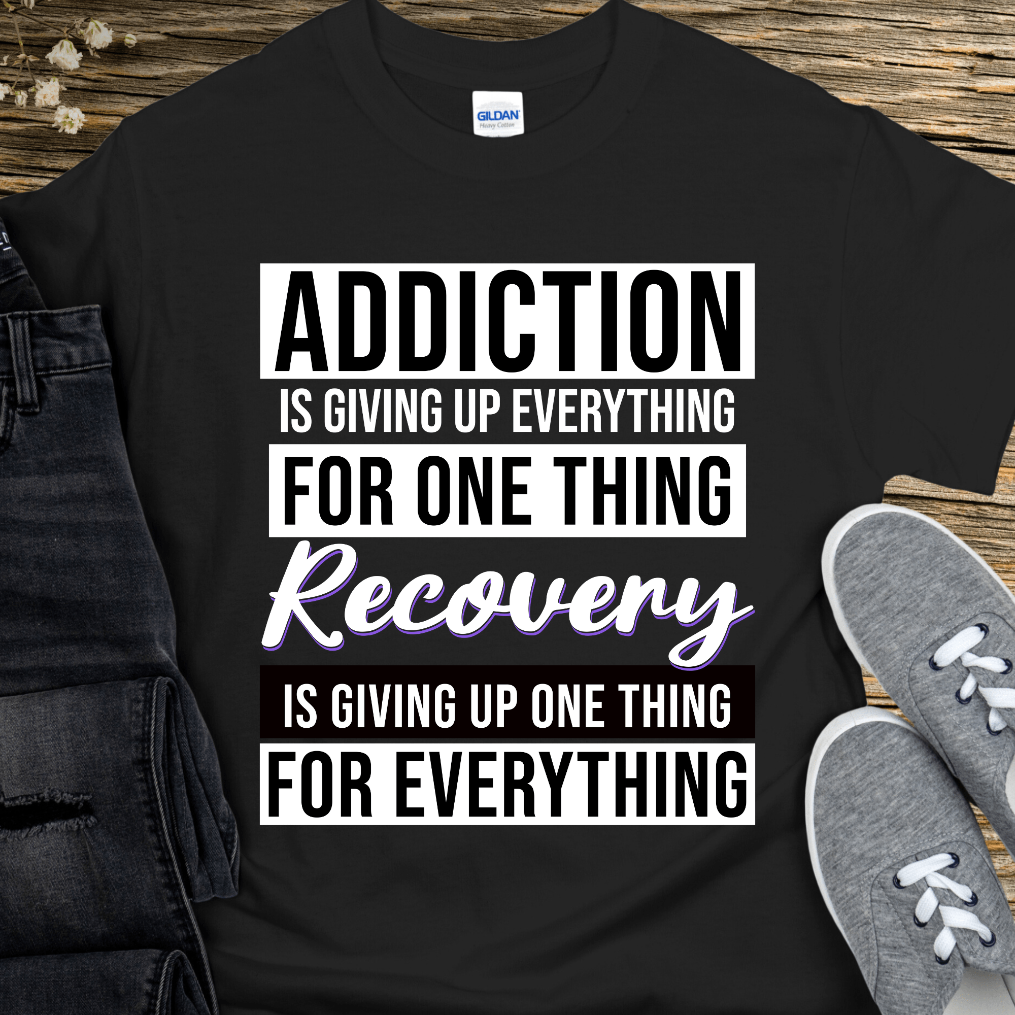 Recovery T-Shirt | Inspiring Sobriety |  Addiction VS Recovery Inspiring Sobriety
