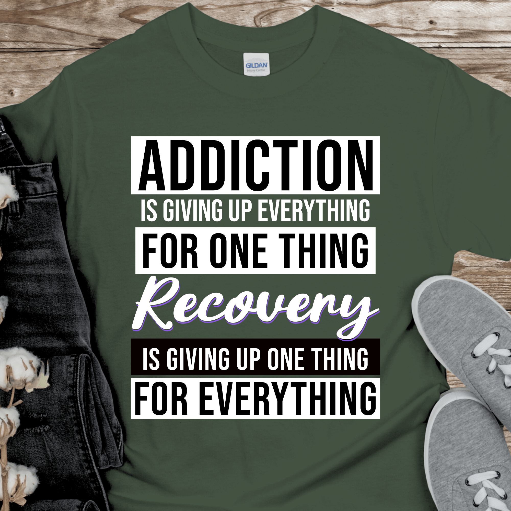 Recovery T-Shirt | Inspiring Sobriety |  Addiction VS Recovery Inspiring Sobriety