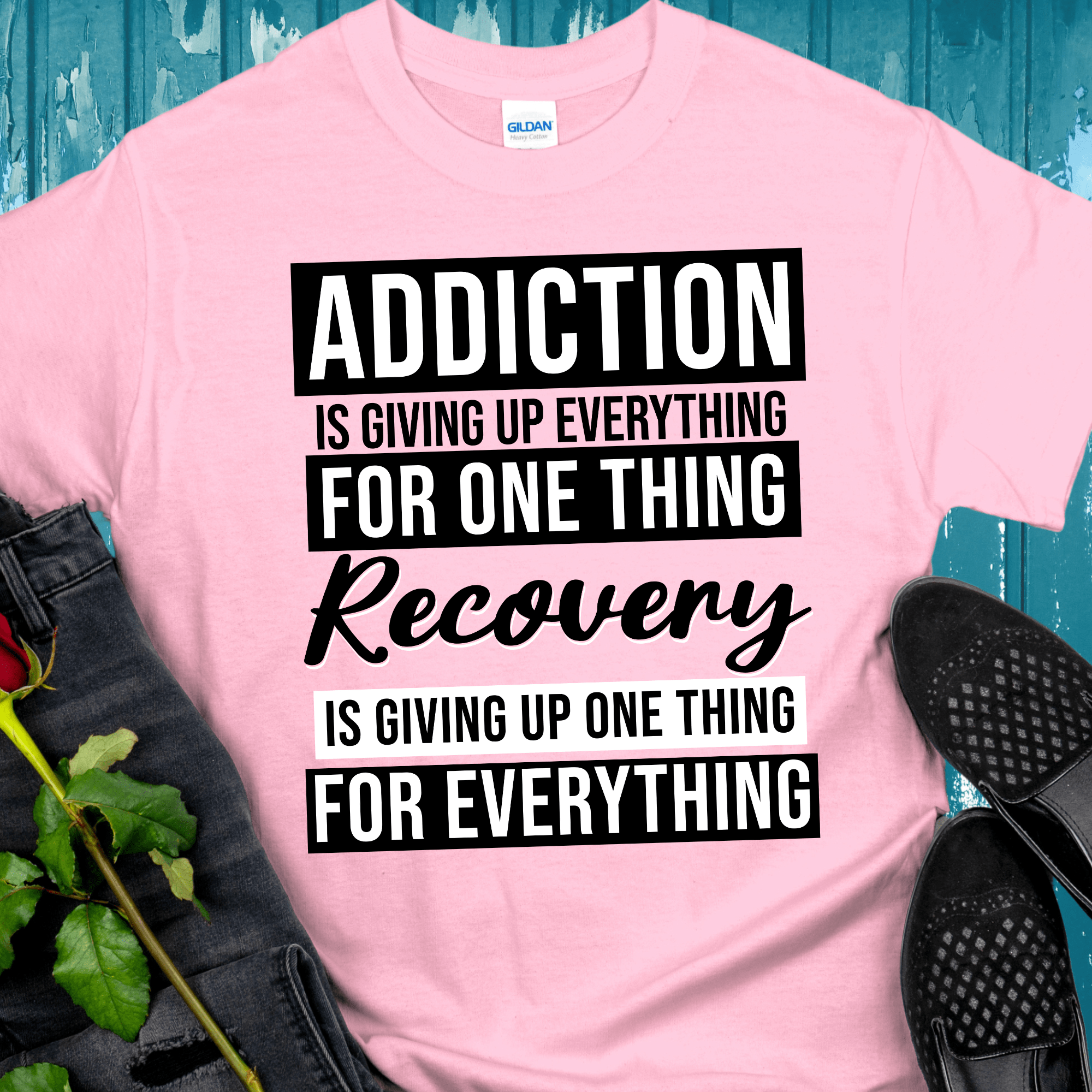 Recovery T-Shirt | Inspiring Sobriety |  Addiction VS Recovery Inspiring Sobriety