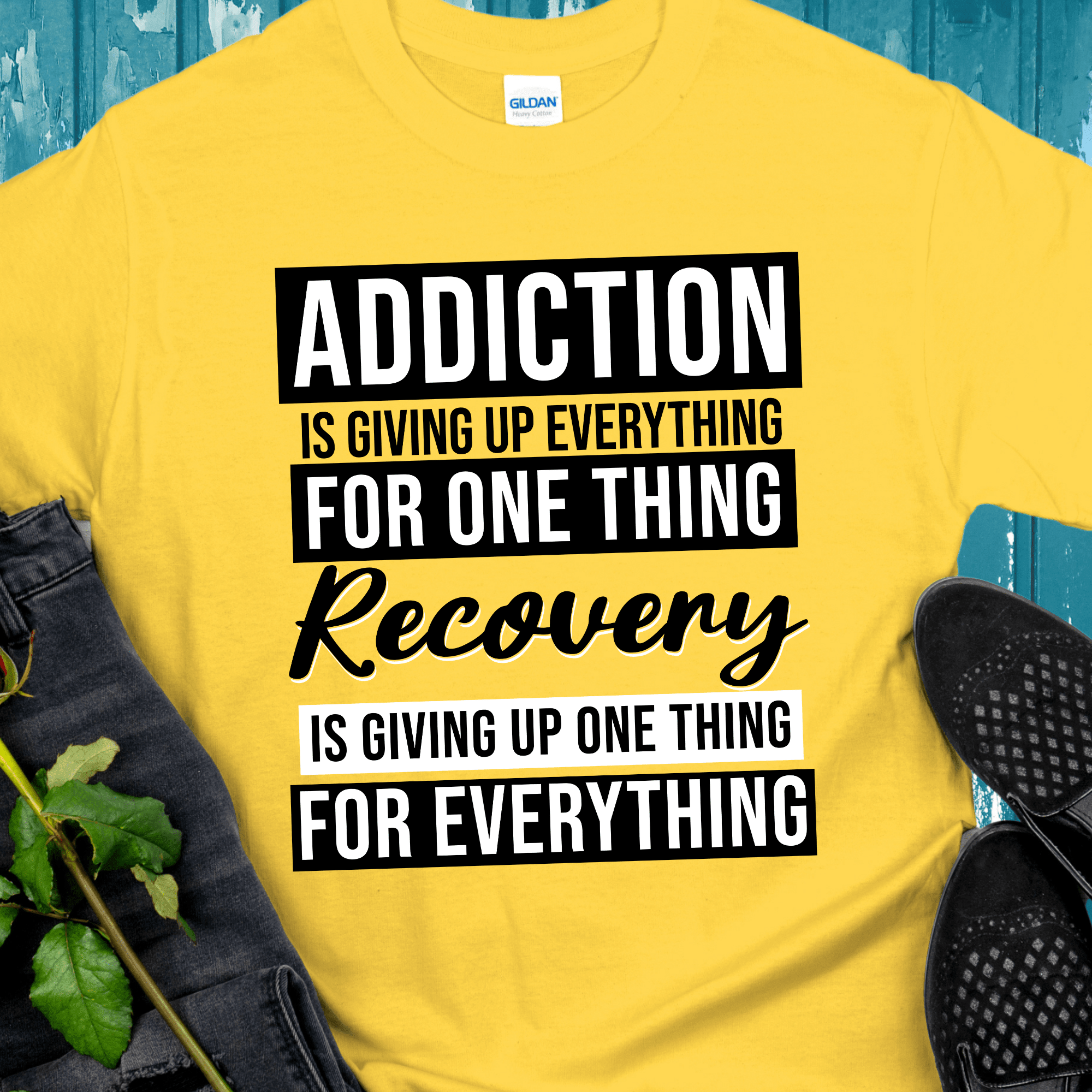 Recovery T-Shirt | Inspiring Sobriety | Addiction VS Recovery - Inner Stride Official