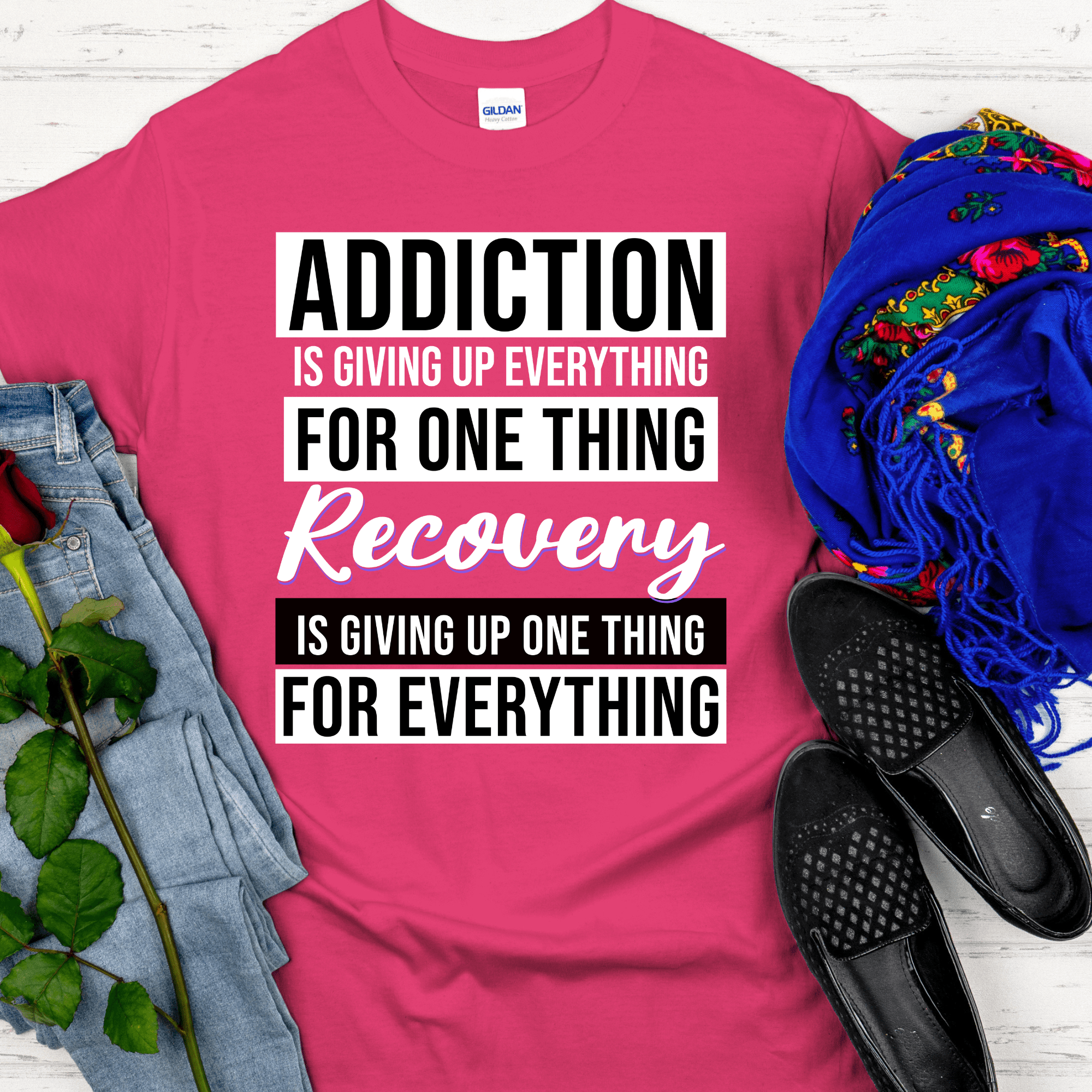 Recovery T-Shirt | Inspiring Sobriety | Addiction VS Recovery - Inner Stride Official