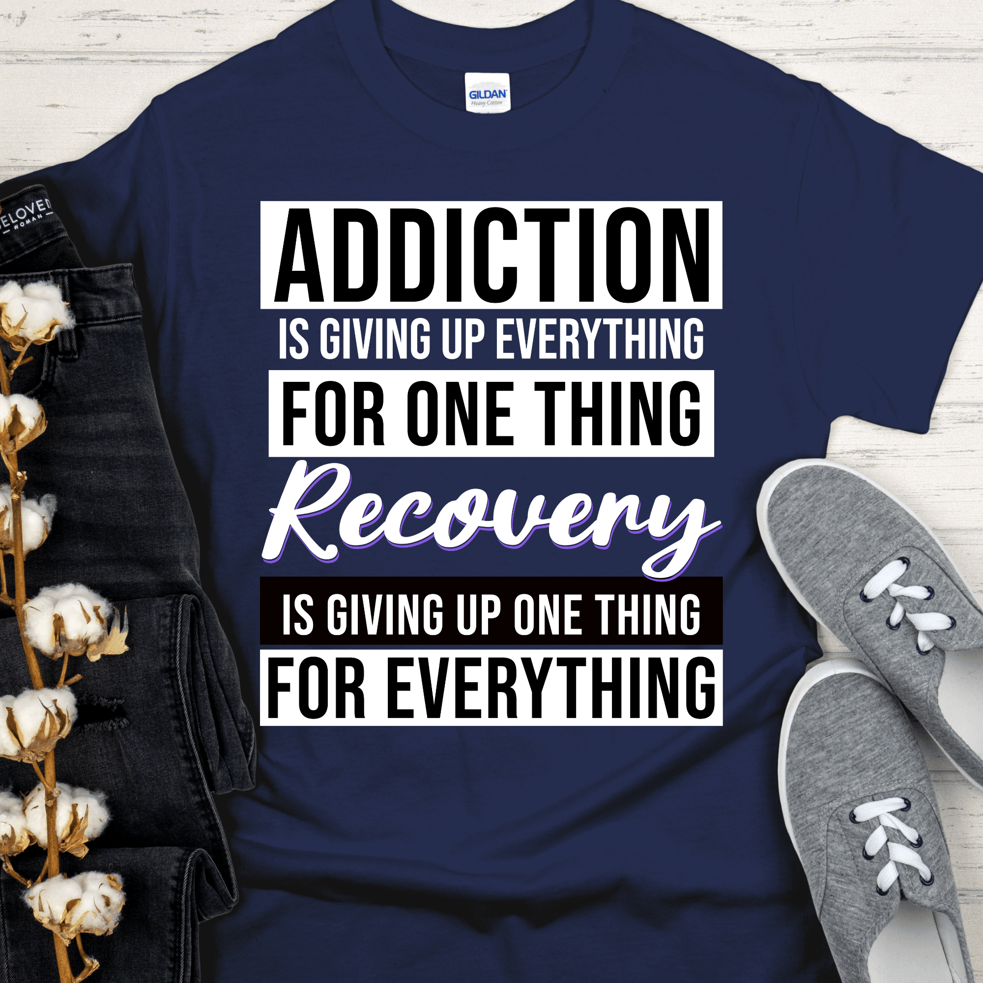 Recovery T-Shirt | Inspiring Sobriety | Addiction VS Recovery - Inner Stride Official