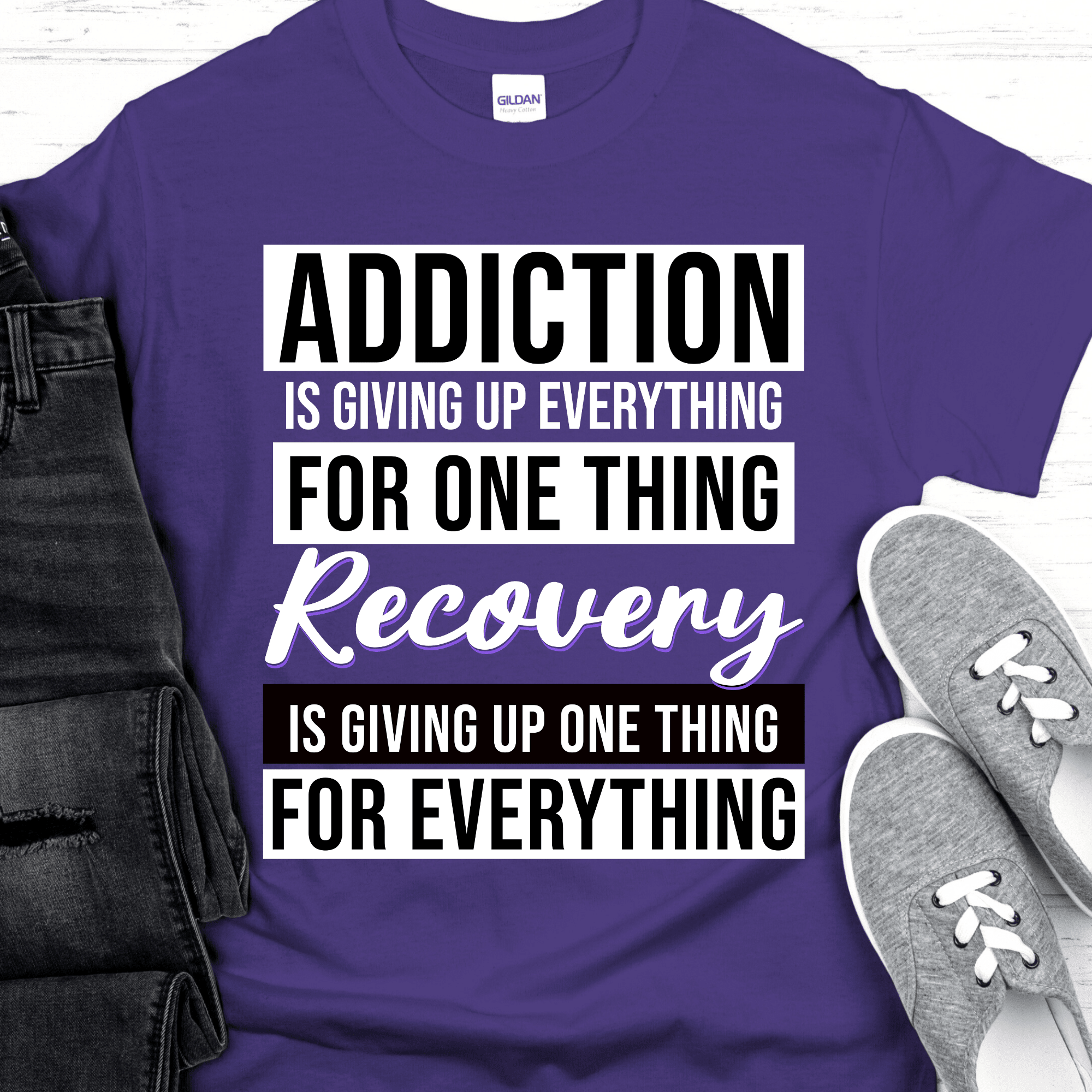 Recovery T-Shirt | Inspiring Sobriety | Addiction VS Recovery - Inner Stride Official