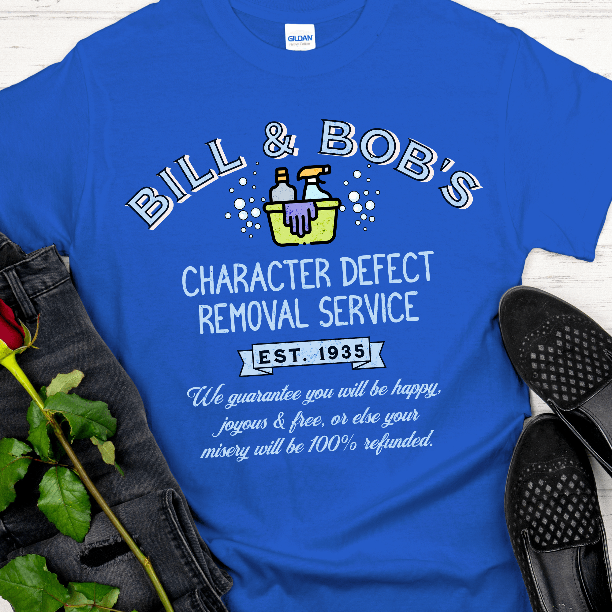 Recovery T-Shirt | Inspiring Sobriety |  Bill & Bob's Character Defect Removal Service Inspiring Sobriety