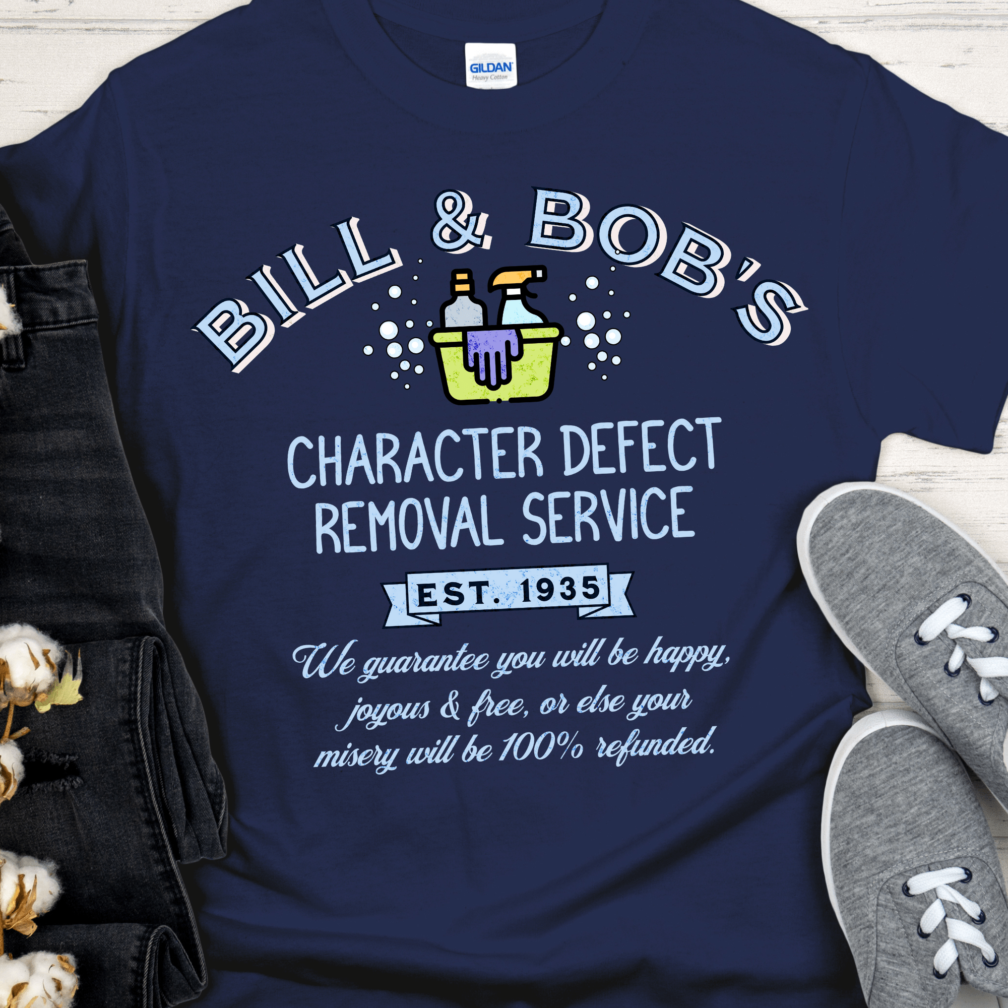 Recovery T-Shirt | Inspiring Sobriety |  Bill & Bob's Character Defect Removal Service Inspiring Sobriety