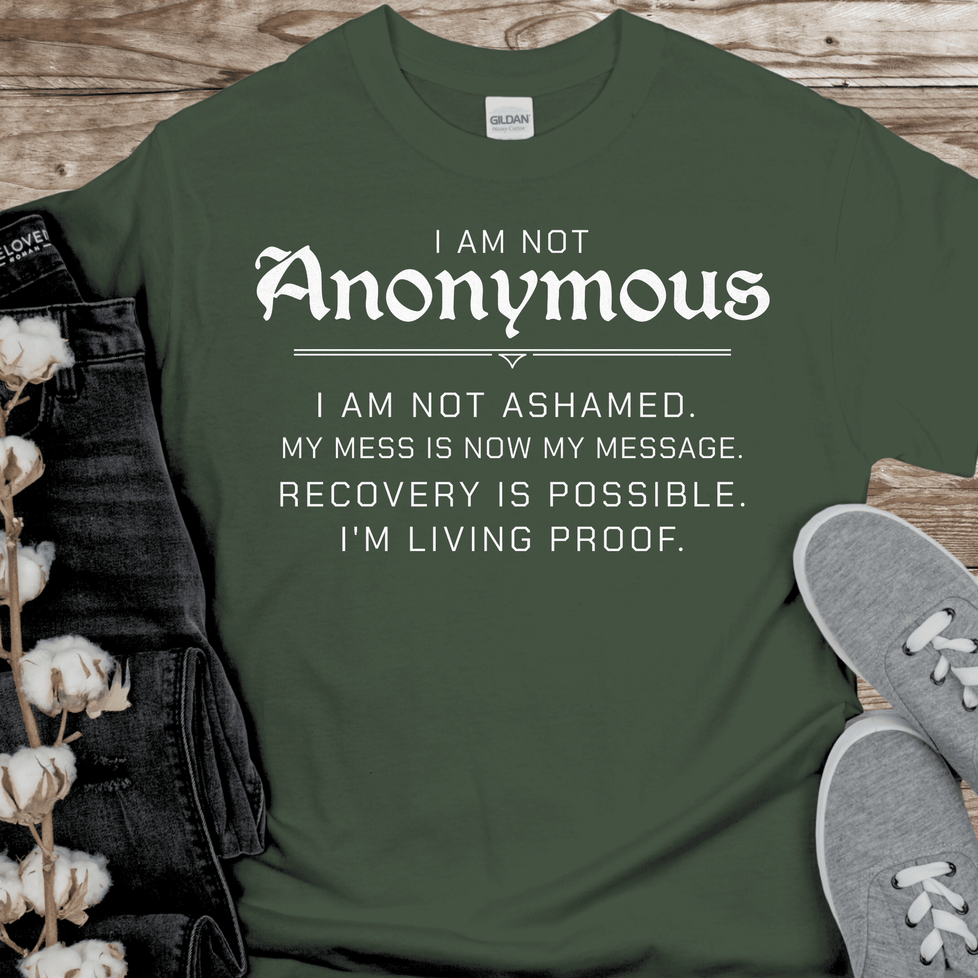 Recovery T-Shirt | Inspiring Sobriety | I Am Not Anonymous - Inner Stride Official