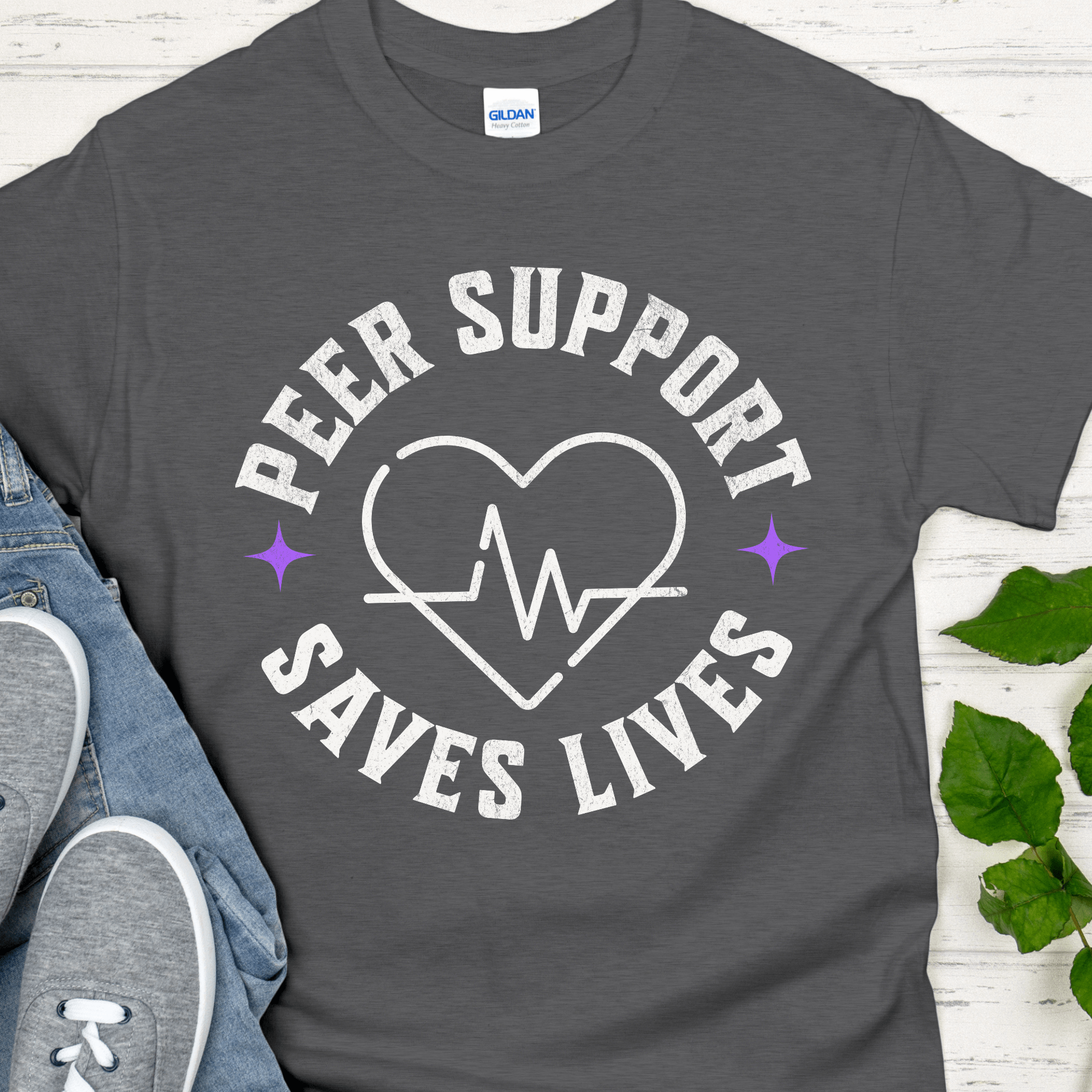 Recovery T-Shirt | Inspiring Sobriety |  Peer Support Saves Lives Inspiring Sobriety