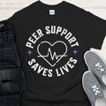 Recovery T-Shirt | Inspiring Sobriety |  Peer Support Saves Lives Inspiring Sobriety