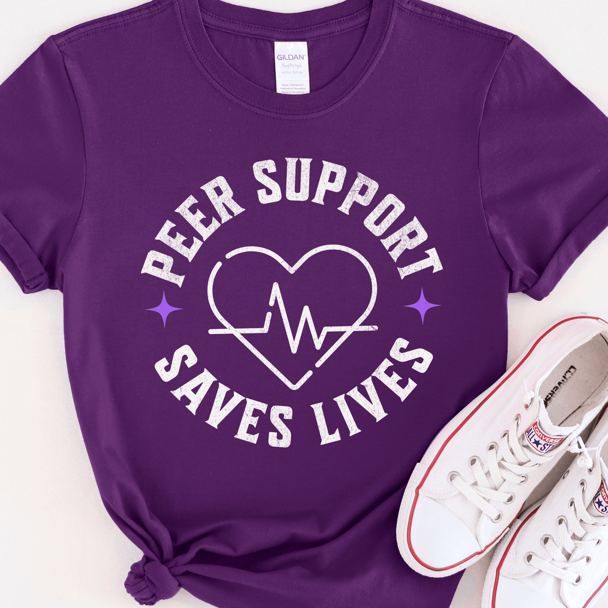 Recovery T-Shirt | Inspiring Sobriety | Peer Support Saves Lives - Inner Stride Official