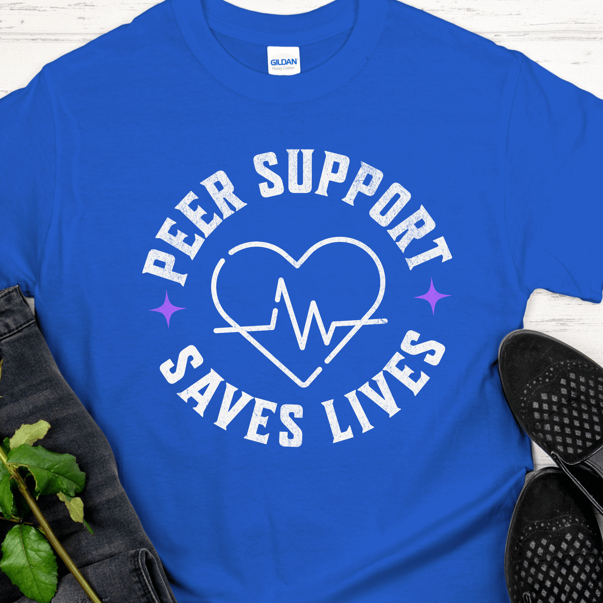 Recovery T-Shirt | Inspiring Sobriety | Peer Support Saves Lives - Inner Stride Official