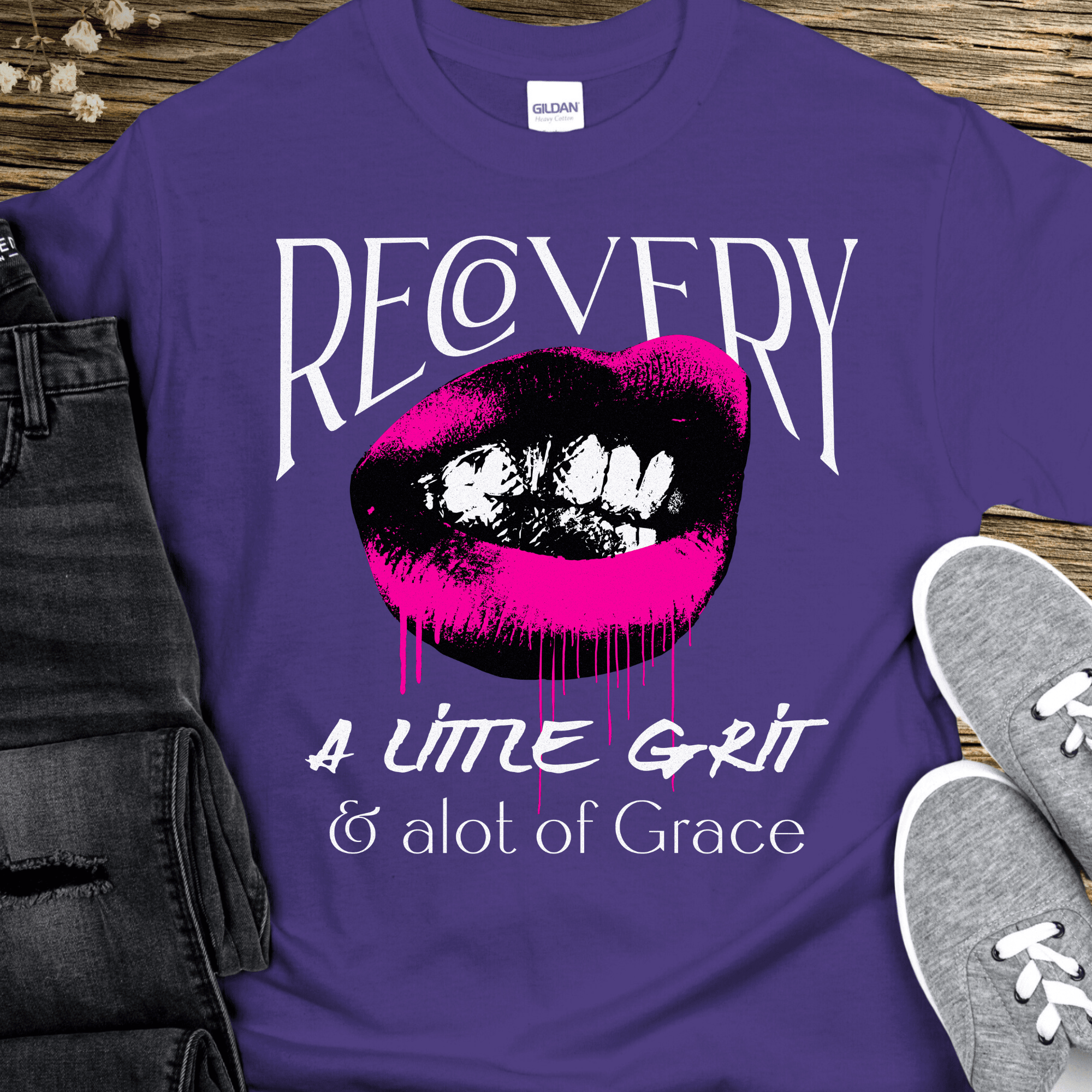 Recovery T-Shirt | Inspiring Sobriety | Recovery - Grit and Grace - Inner Stride Official