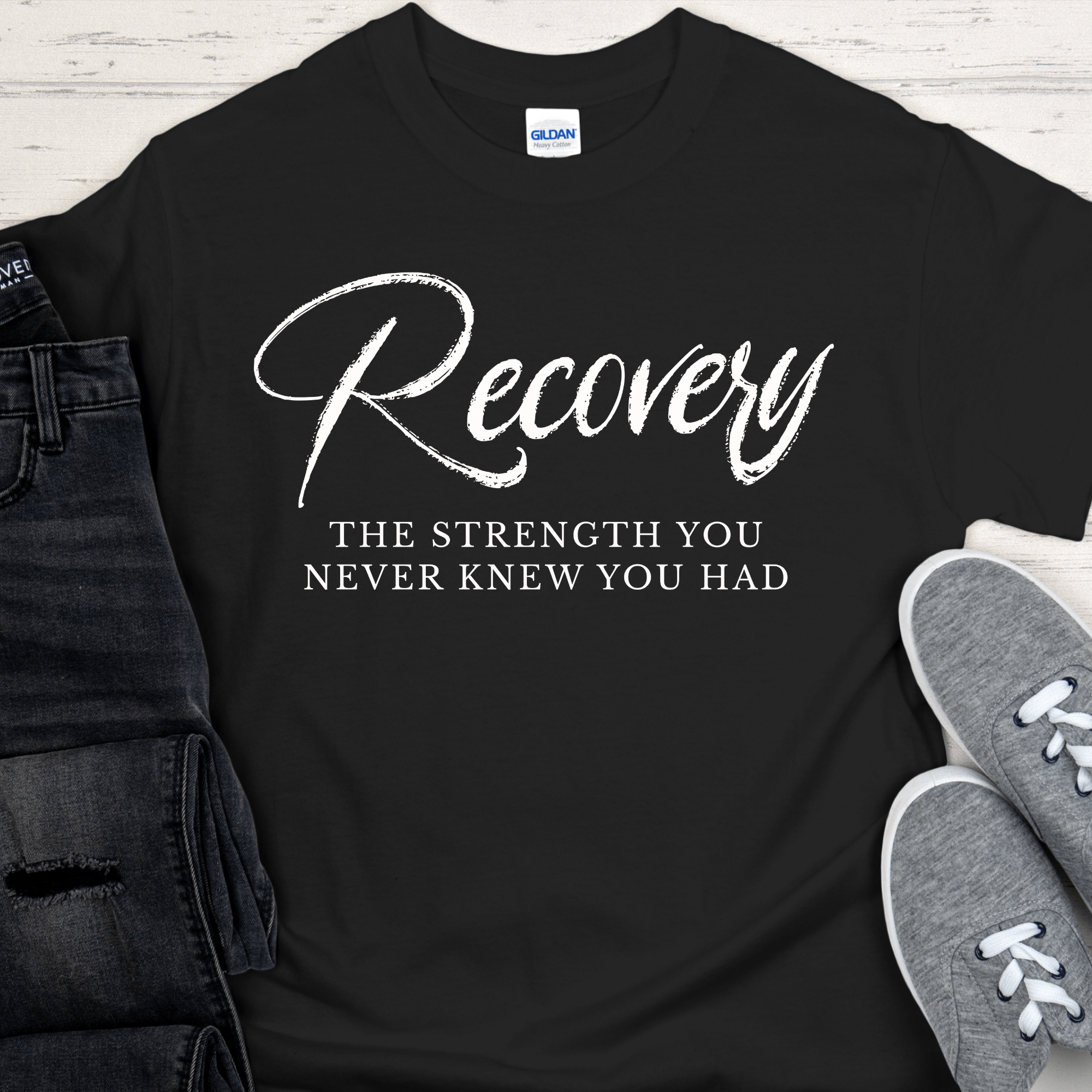 Recovery T-Shirt | Inspiring Sobriety |  Recovery The Strength You Never Knew You Had Inspiring Sobriety