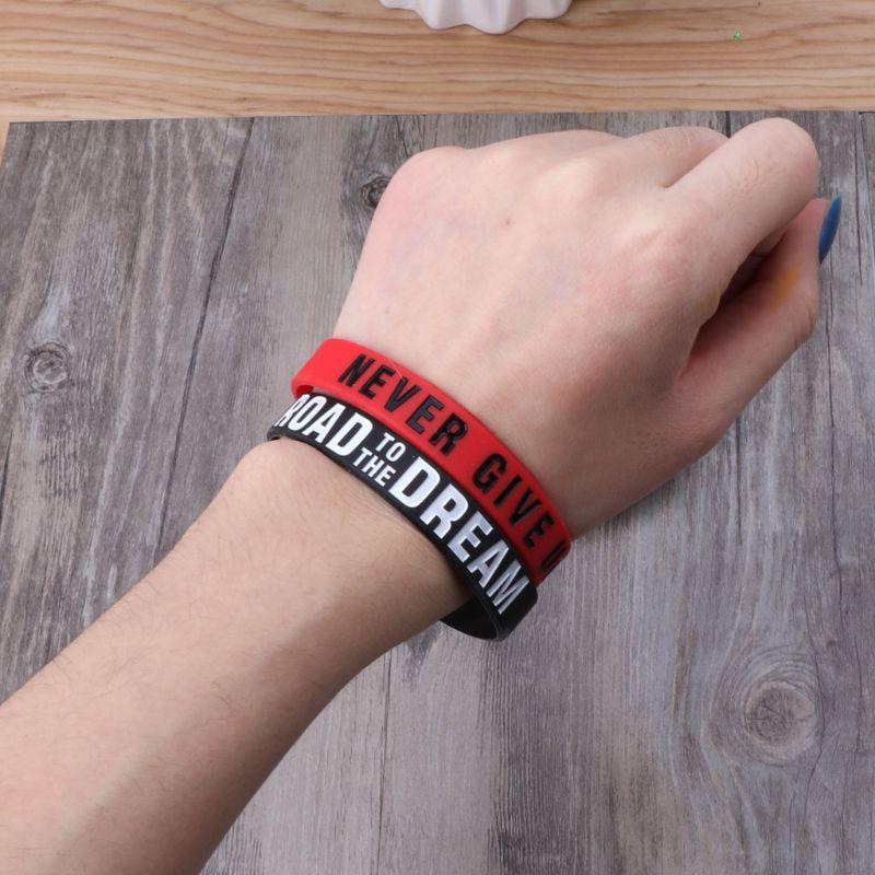 Silicone Rubber Band Elastic Inspirational Motivation Bracelets Never Give Up Perfect Gift For Men And Women Cool Fashion Style - Inner Stride Official