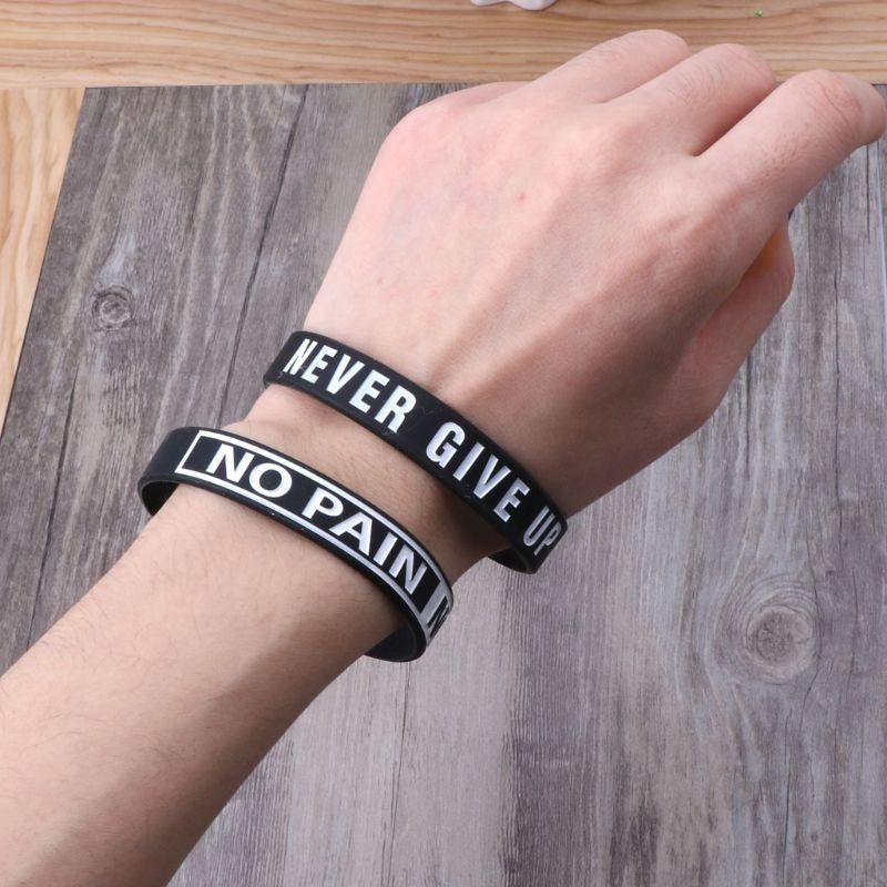 Silicone Rubber Band Elastic Inspirational Motivation Bracelets Never Give Up Perfect Gift For Men And Women Cool Fashion Style - Inner Stride Official