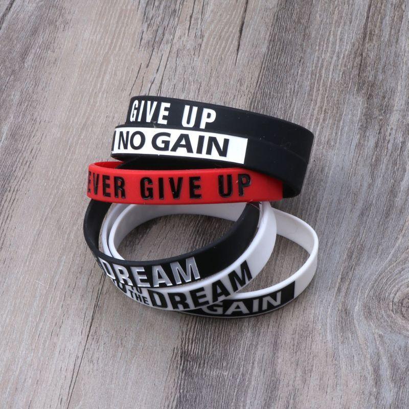 Silicone Rubber Band Elastic Inspirational Motivation Bracelets Never Give Up Perfect Gift For Men And Women Cool Fashion Style - Inner Stride Official