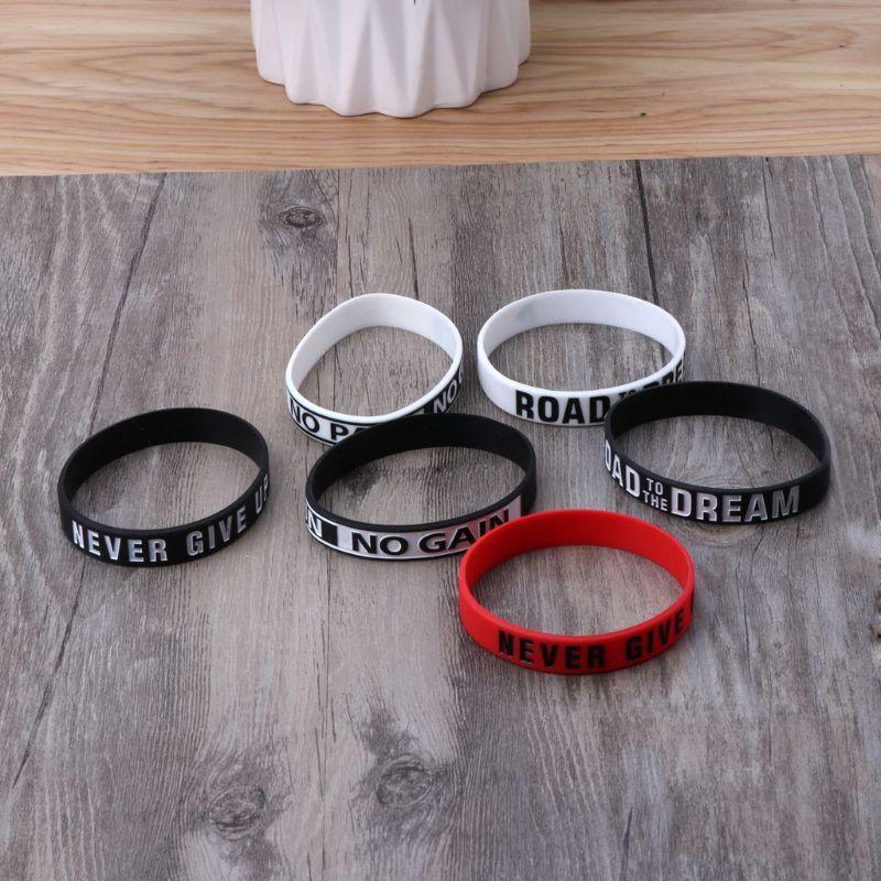 Silicone Rubber Band Elastic Inspirational Motivation Bracelets Never Give Up Perfect Gift For Men And Women Cool Fashion Style - Inner Stride Official