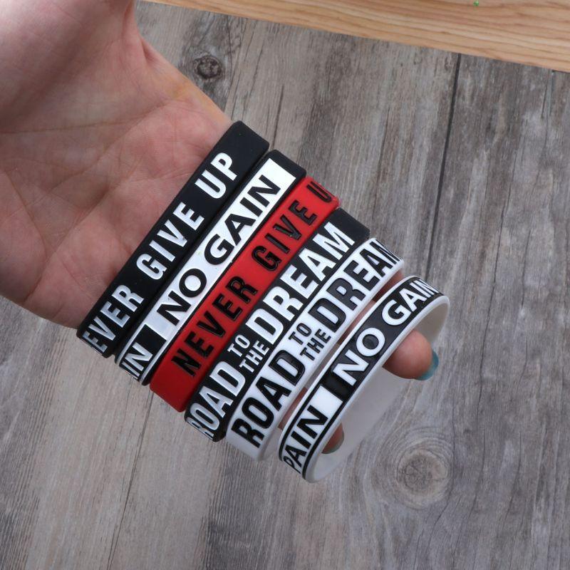 Silicone Rubber Band Elastic Inspirational Motivation Bracelets Never Give Up Perfect Gift For Men And Women Cool Fashion Style - Inner Stride Official