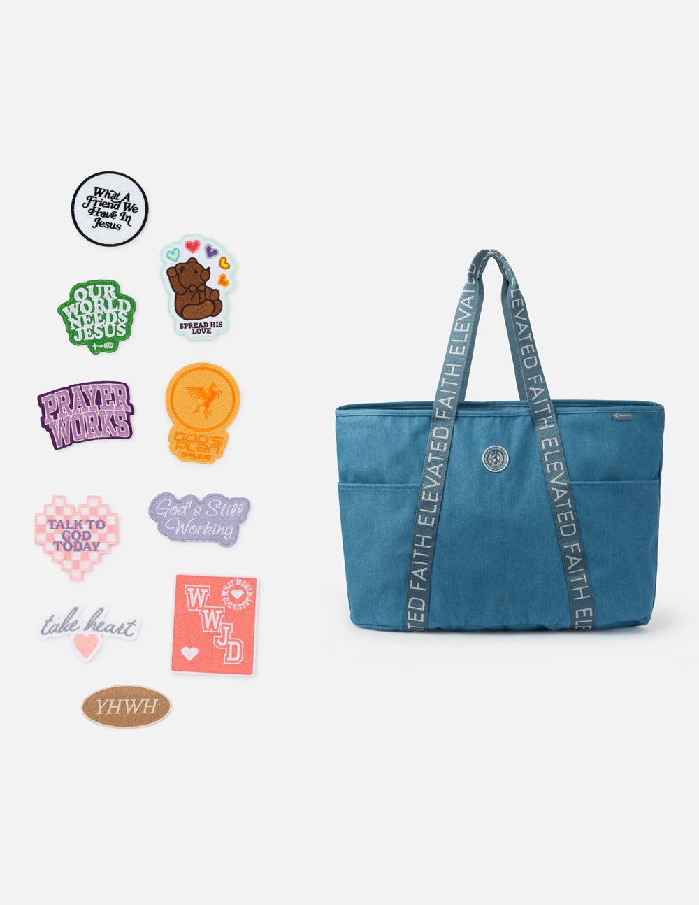 The Large Everyday Denim Tote Patch Kit - Inner Stride Apparel