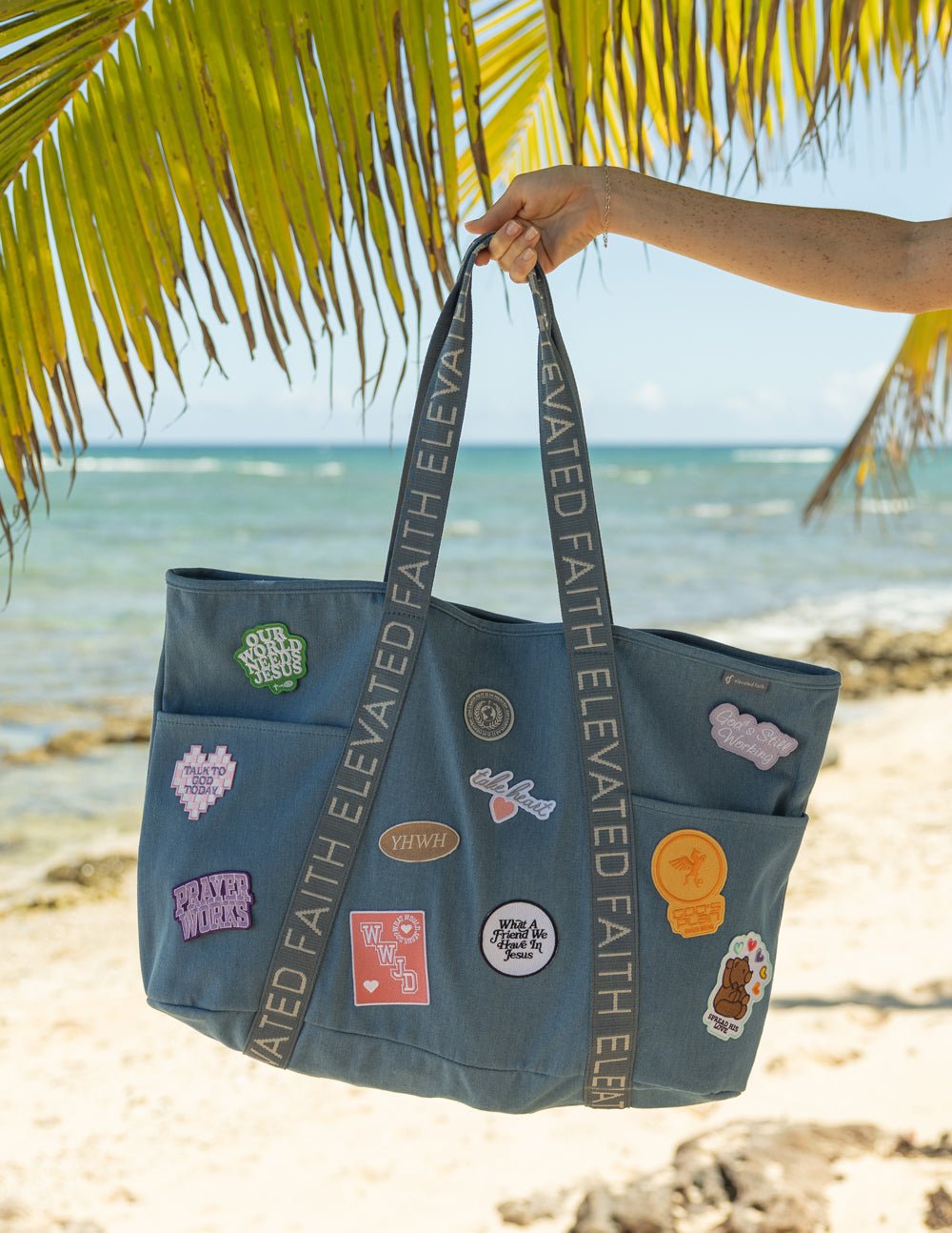 The Large Everyday Denim Tote Patch Kit - Inner Stride Apparel