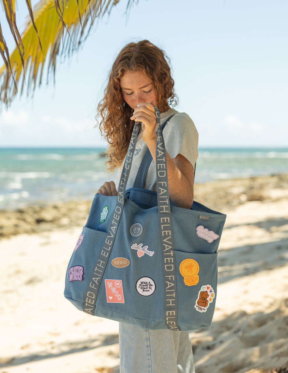 The Large Everyday Denim Tote Patch Kit - Inner Stride Apparel